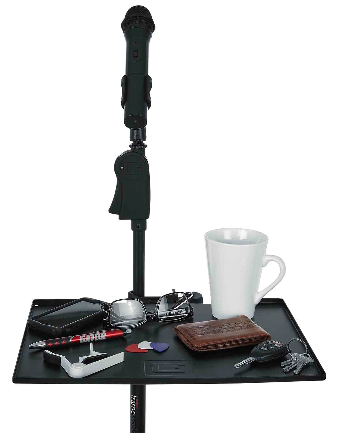 Gator GFW-SHELF1115 Microphone Stand with Accessory Shelf - Hollywood DJ