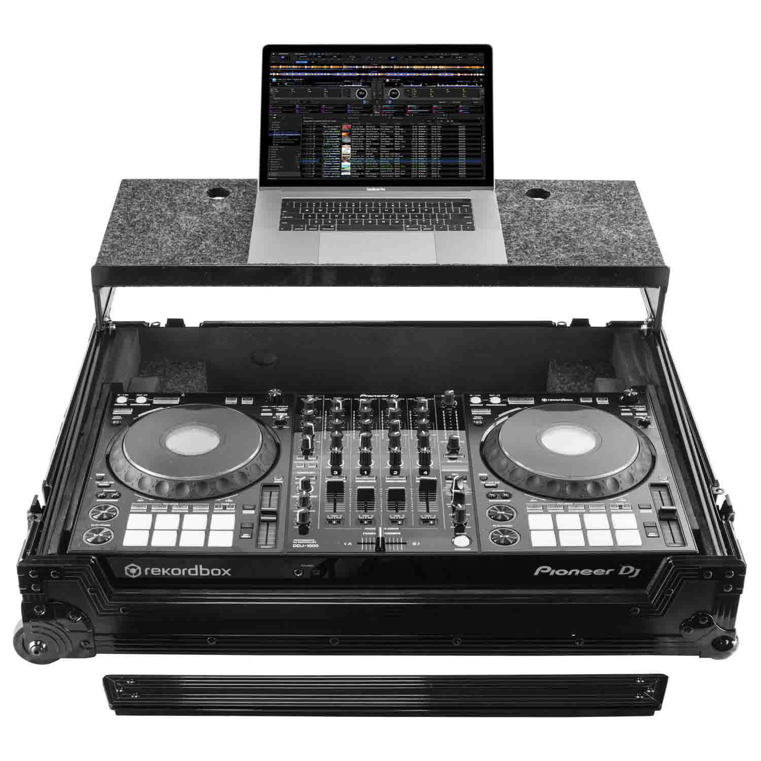 B-Stock: Odyssey FZGSDDJ1000BLCW DJ Case for Pioneer DDJ-1000 / DDJ-1000SRT DJ Controller with Patented Glide Platform and Corner Wheels - Black - Hollywood DJ