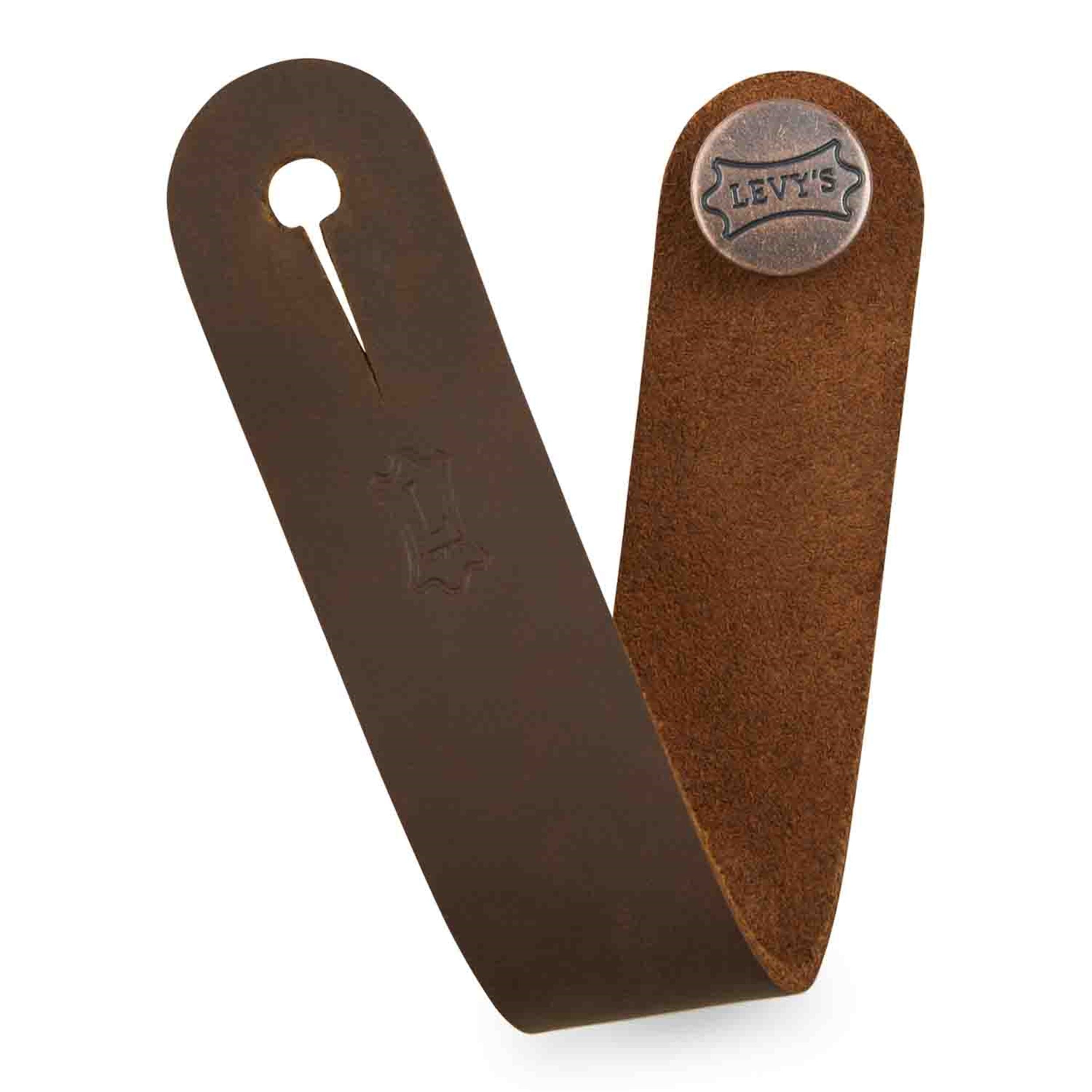 Levy's Leathers MM18CH-BRN Leather Headstock Strap Adapter for Acoustic Guitars - Brown - Hollywood DJ