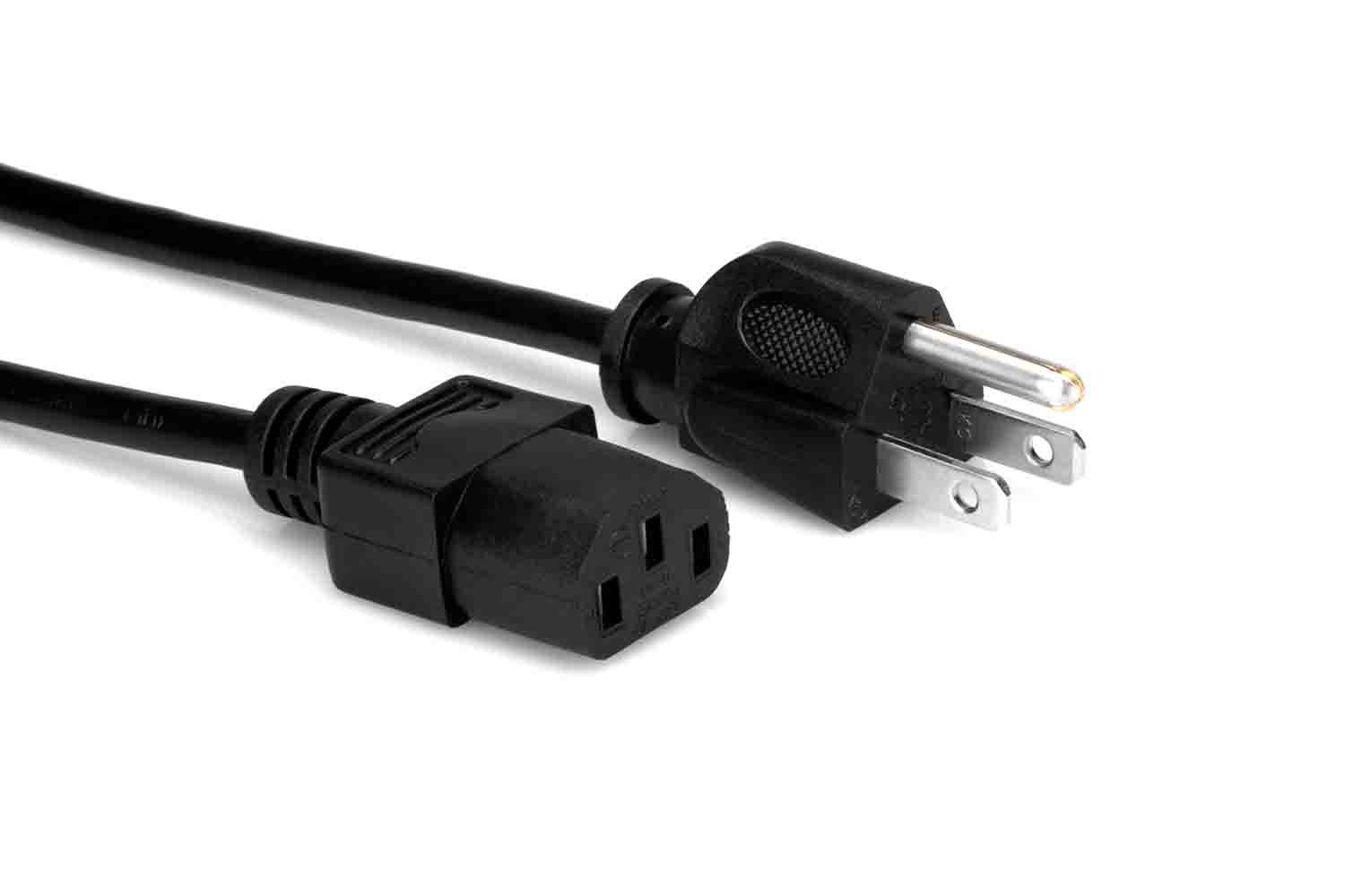 Hosa Power Cord Cable, IEC C13 to NEMA 5-15P - 3 Feet - Hollywood DJ