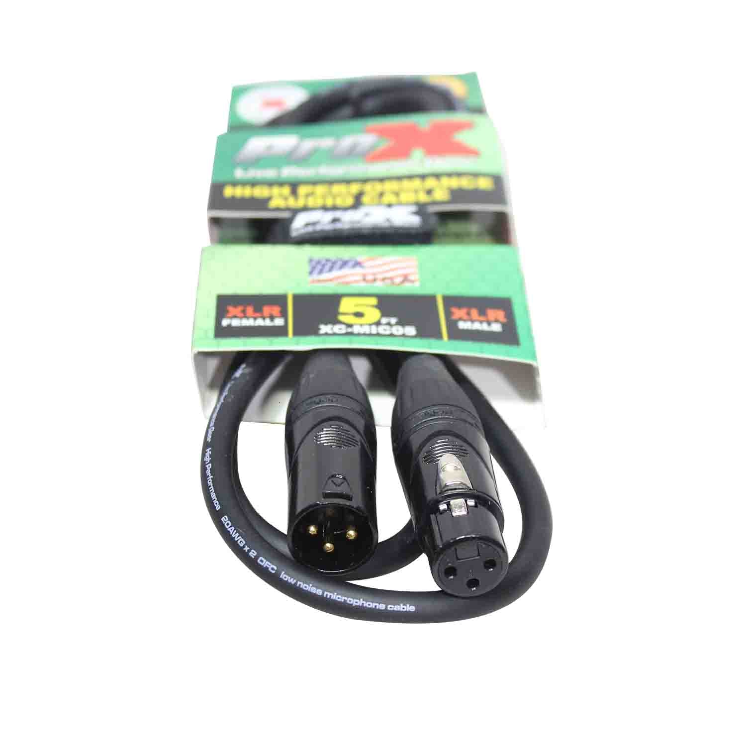 ProX XC-MIC05 Balanced XLR-F to XLR-M High Performance Microphone Cable - 5 Feet - Hollywood DJ