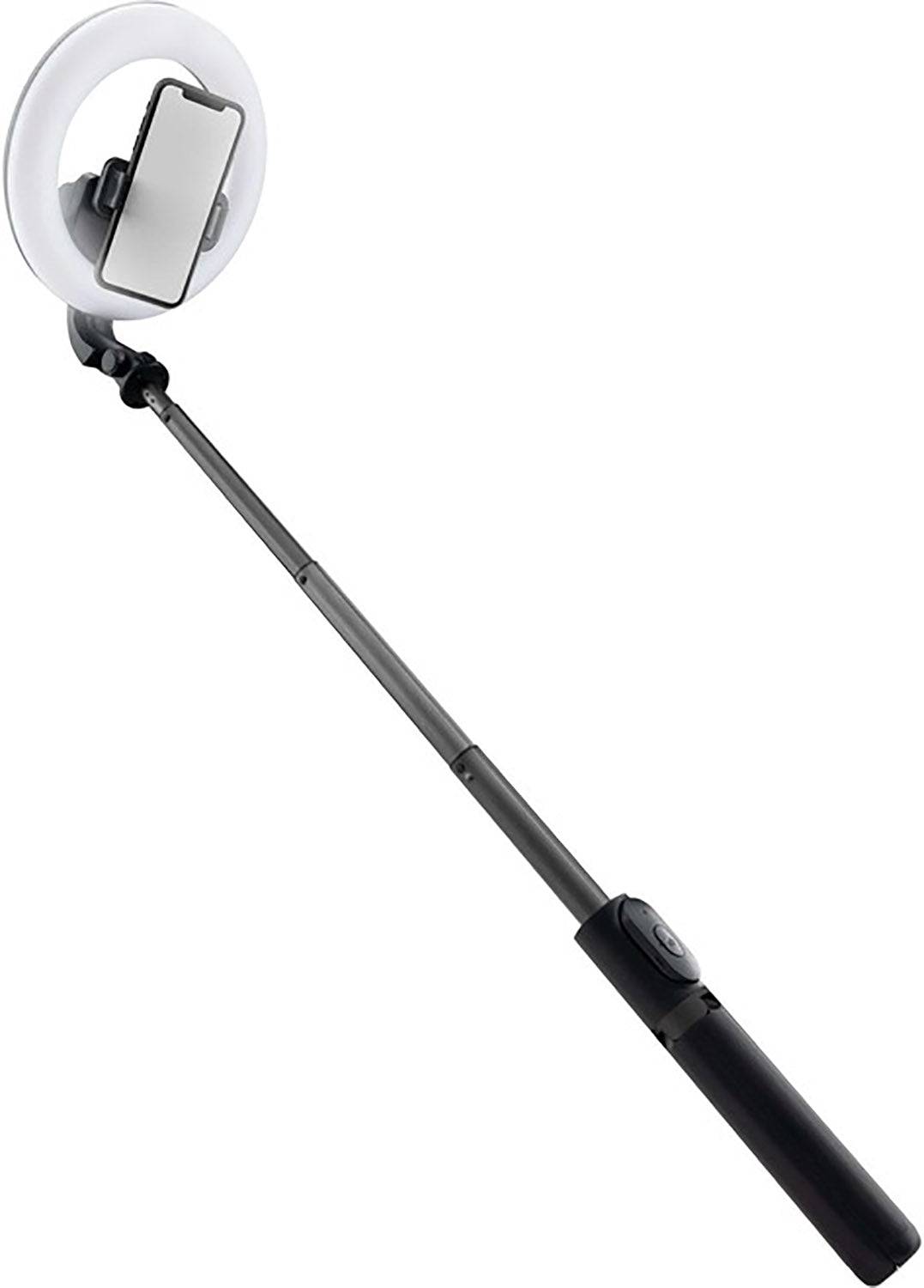 Mackie mRING-6, 6" Battery-Powered Ring Light with Convertible Selfie Stick/Stand and Remote - Hollywood DJ