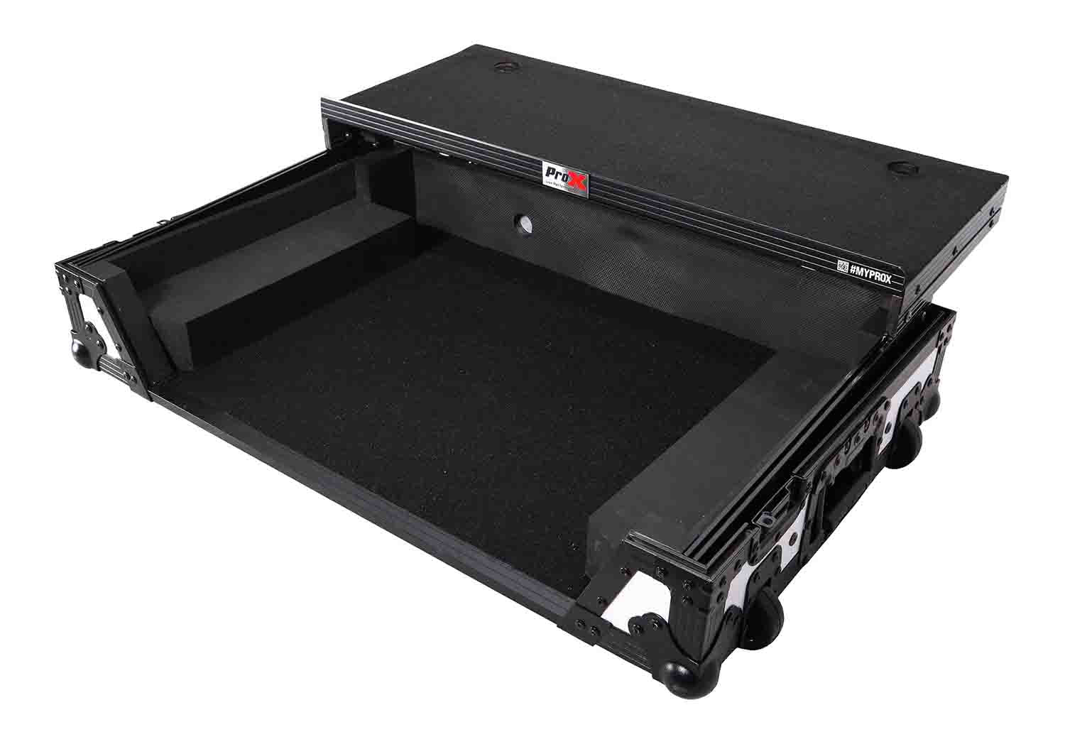 PROX XS-XDJXZWLT WH, ATA Flight Case for Pioneer XDJ-XZ DJ Controller with Laptop Shelf 1U Rack Space and Wheels - Hollywood DJ