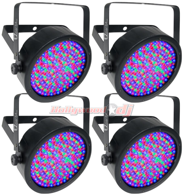 Chauvet DJ EZpar 64 RGBA DJ Package 4 Pack Battery Powered LED PAR In