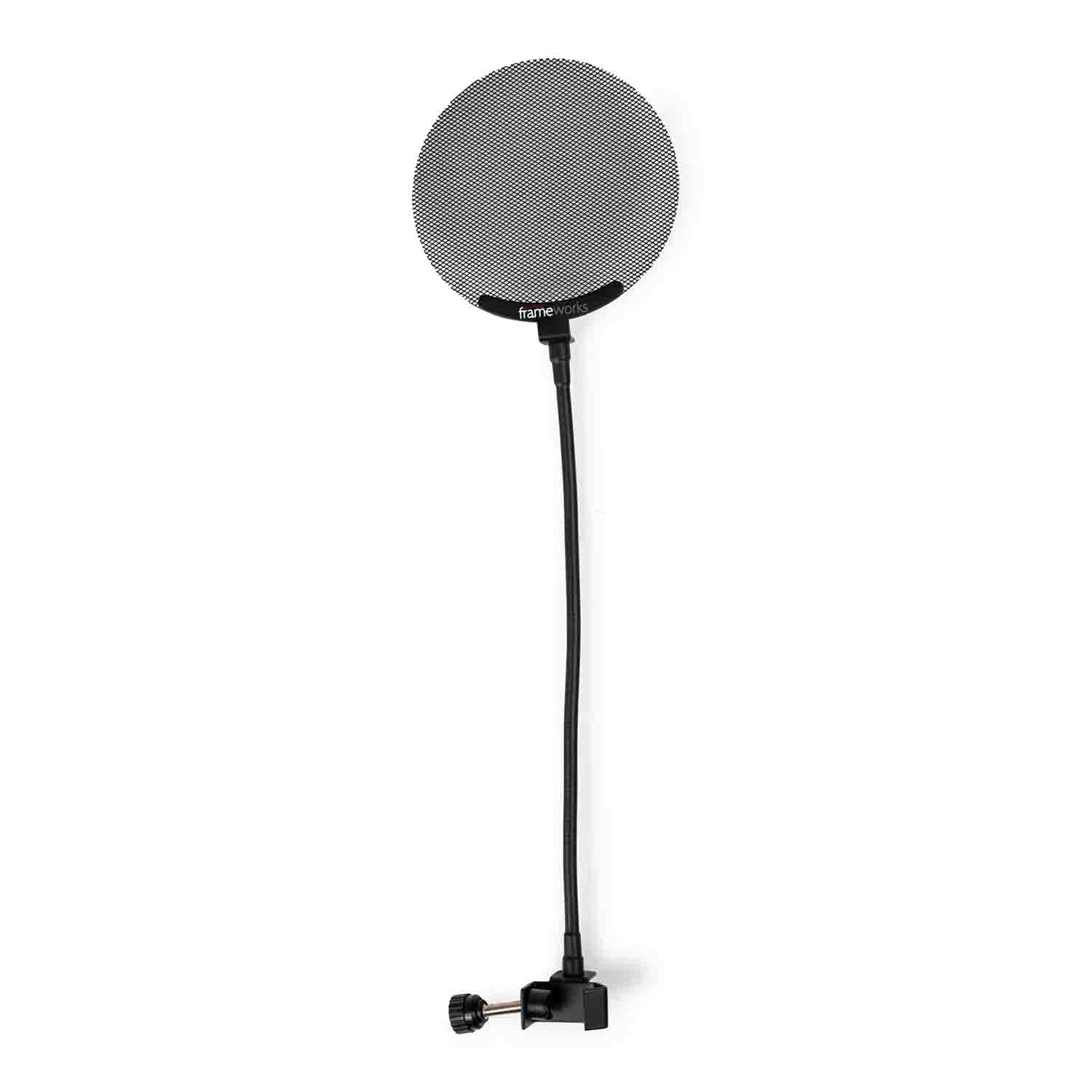 Gator Frameworks GFW-POPFILTER-MTL Metal Screen Pop Filter with 12.4-Inch Gooseneck - Hollywood DJ