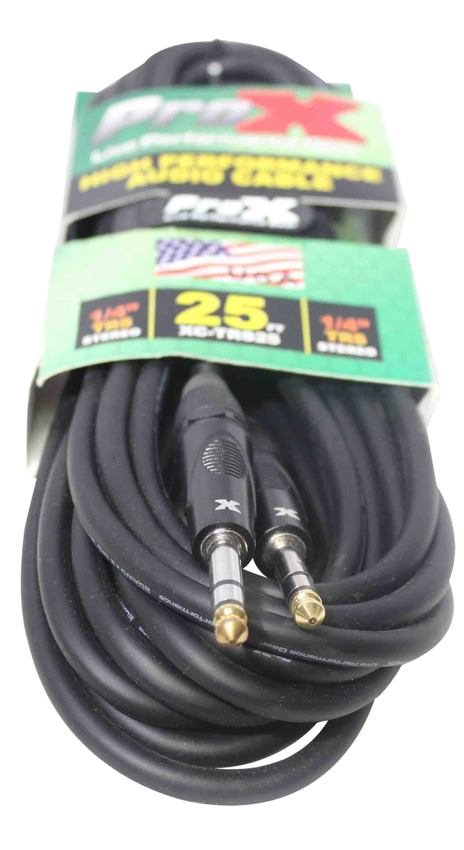 Prox XC-TRS25 Balanced 1/4" TRS-M to TRS-M High Performance Audio Cable - 25 Feet - Hollywood DJ