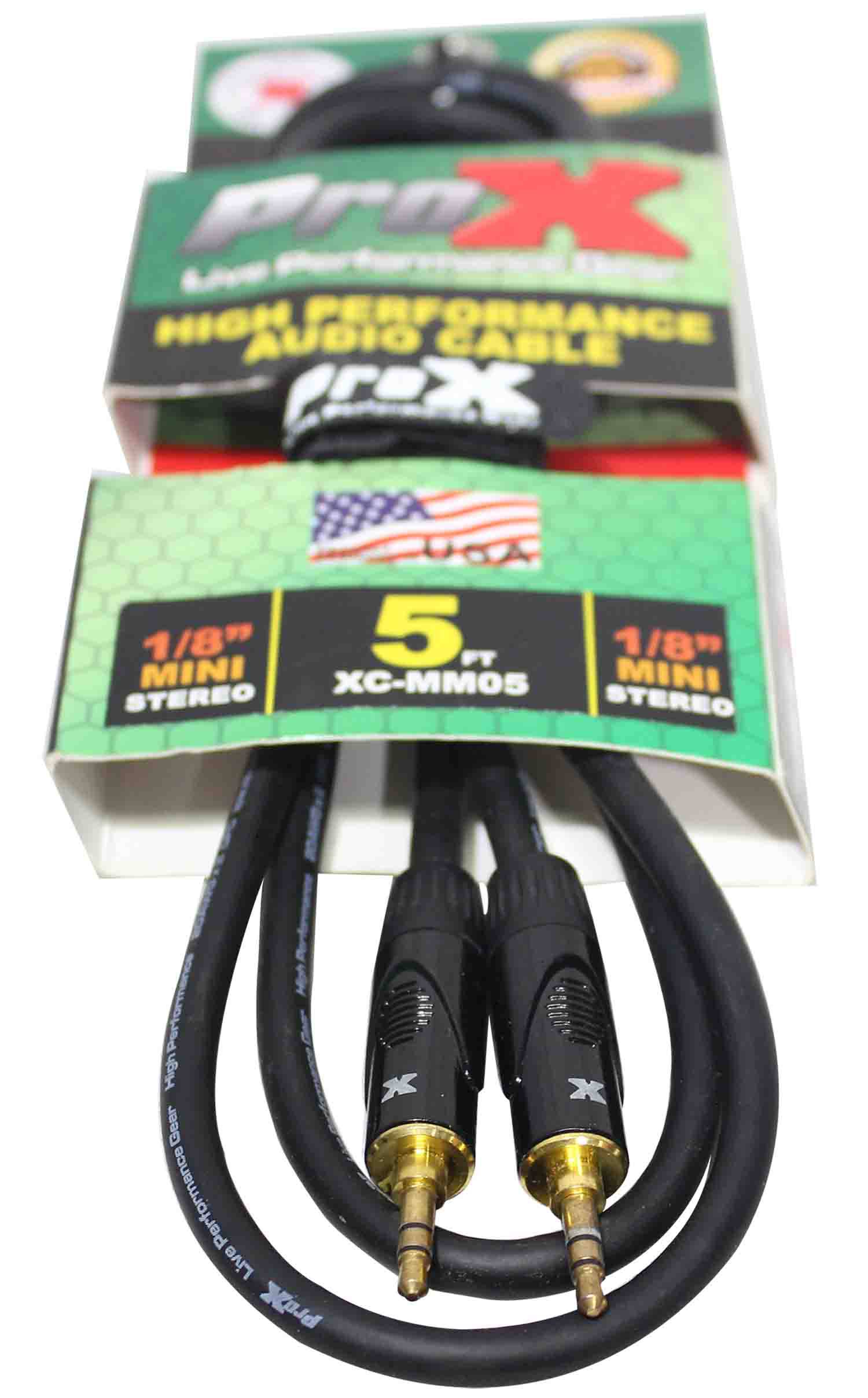 Prox XC-MM05 Balanced TRS-M Mini 1/8" to TRS-M Mini 1/8" High Performance Audio Cable - 5 Feet - Hollywood DJ