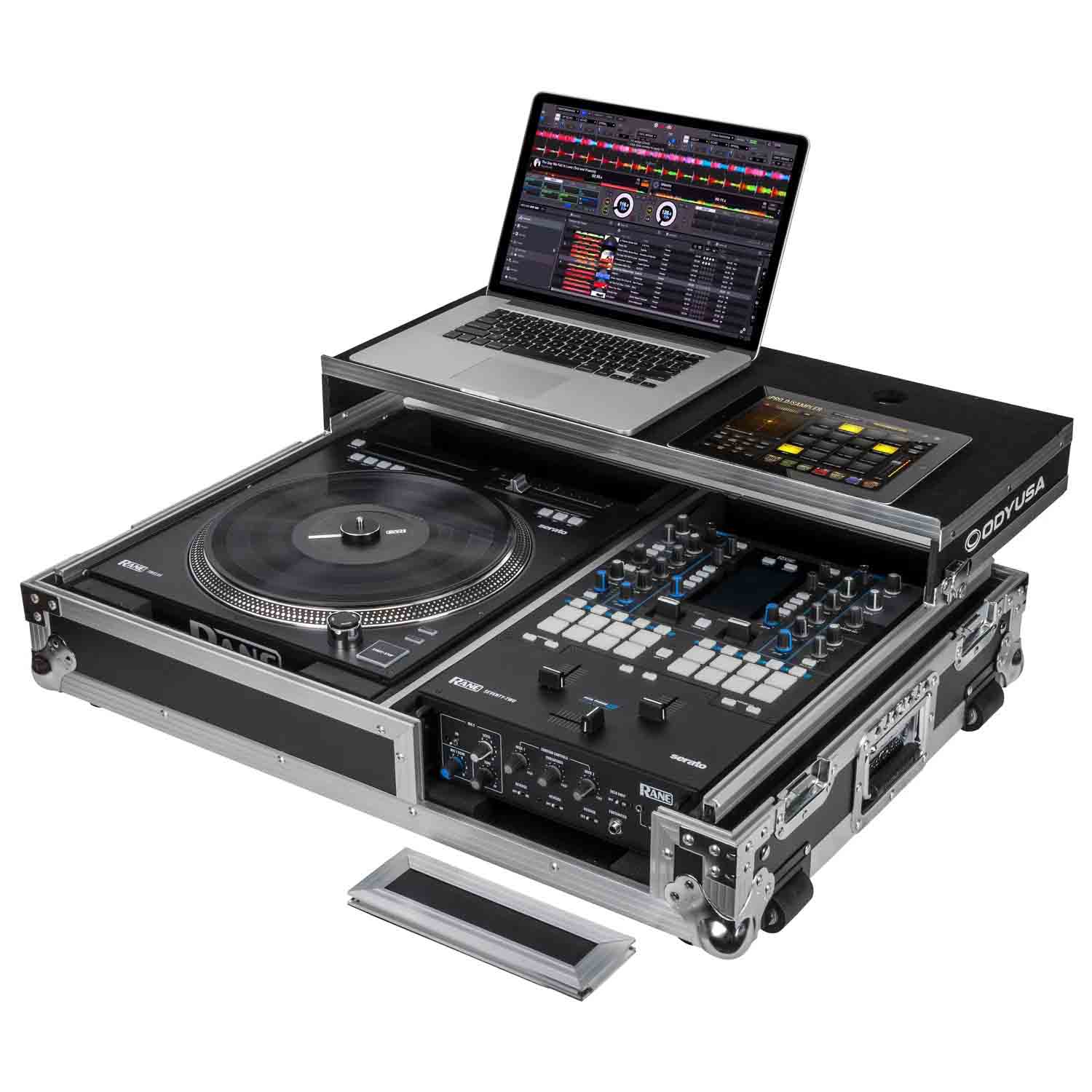 Odyssey FZGS1RA1272W Battle DJ Coffin Flight Case with Glide Platform for Rane Twelve and Rane Seventy-Two Mixers Odyssey