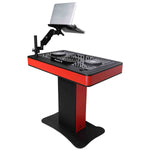 ProX XZF-DJCTRBCASE Control Tower DJ Booth with Laptop Arm and Road Cases for Pioneer XDJ-XZ, DDJ-1000 SRT, RANE ONE, and SX3 - Red Black Finish - Hollywood DJ
