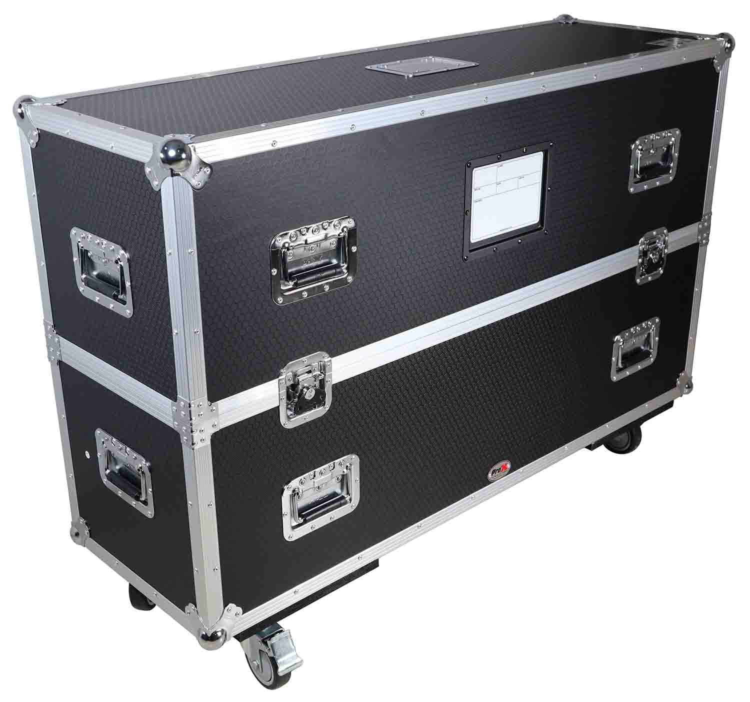 ProX XS-LCD4350WX2 Road Case for Flat Panel LCD-LED-Plasma Monitor Holds up to Two 43"-50" TVs Adjustable Case W-4 Inch Casters - Hollywood DJ