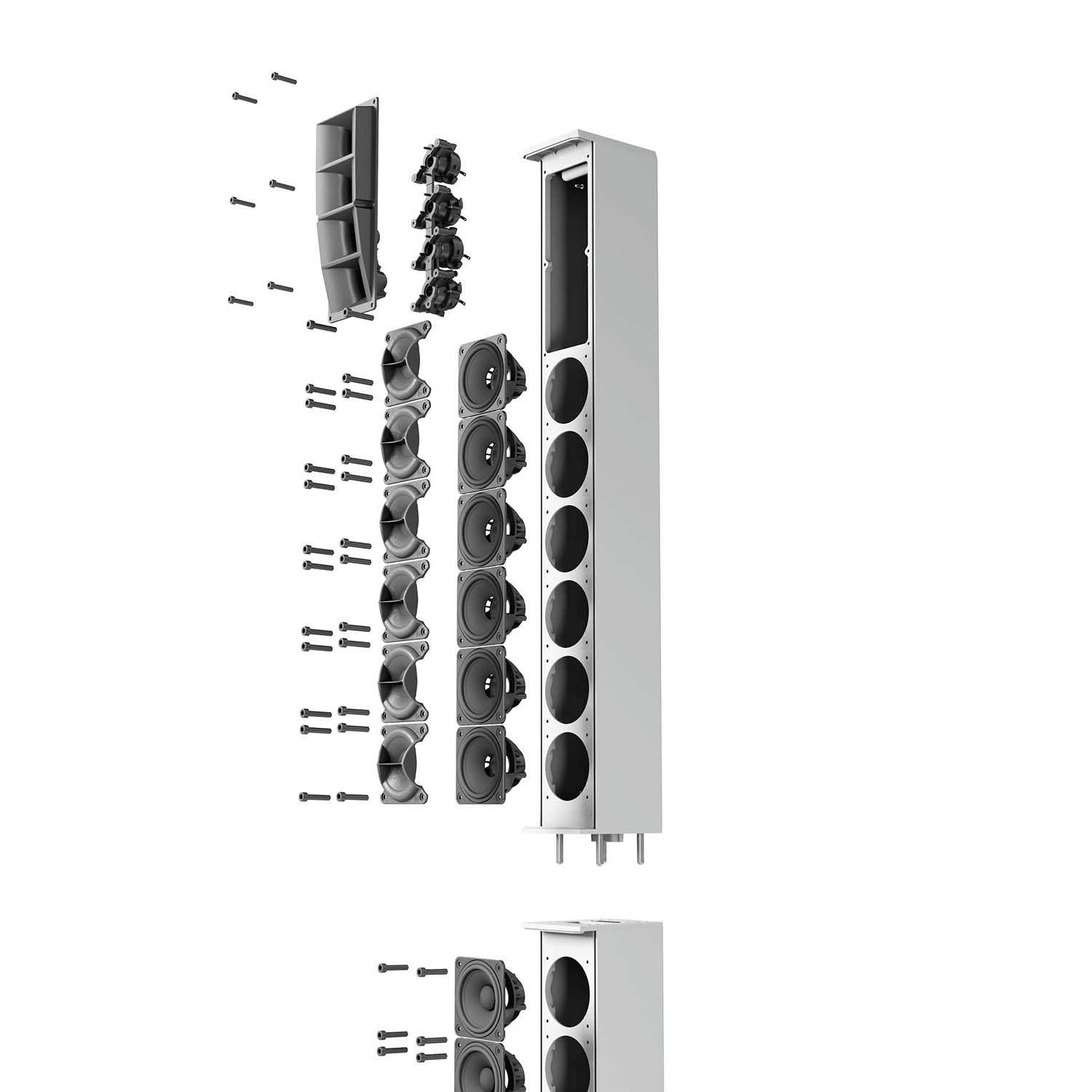 LD System MAUI 44 G2 W Cardioid Powered Column Loudspeaker - White - Hollywood DJ