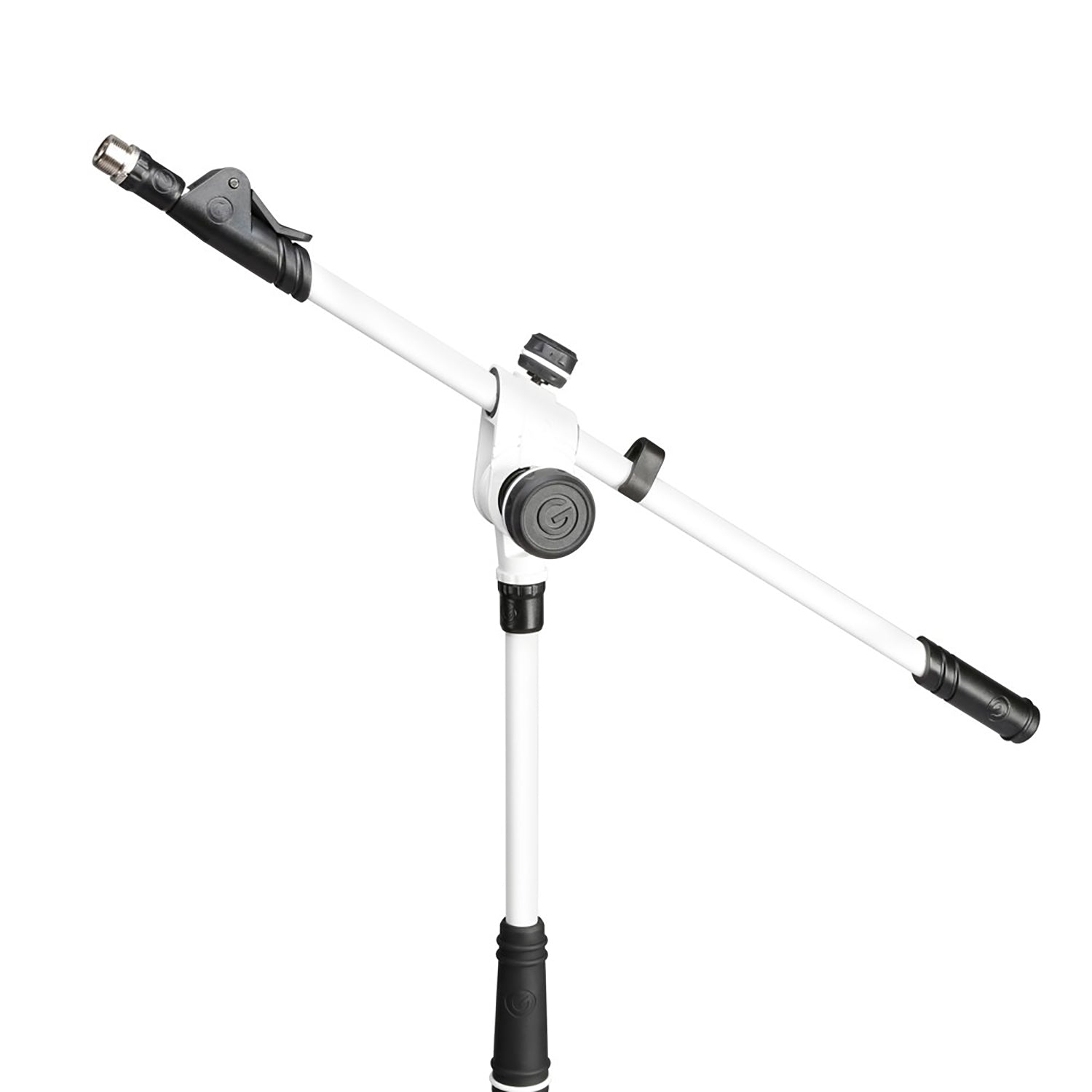 Gravity GMS4322W Microphone Stand With Folding Tripod Base and 2-Point Adjustment Telescoping Boom - White - Hollywood DJ