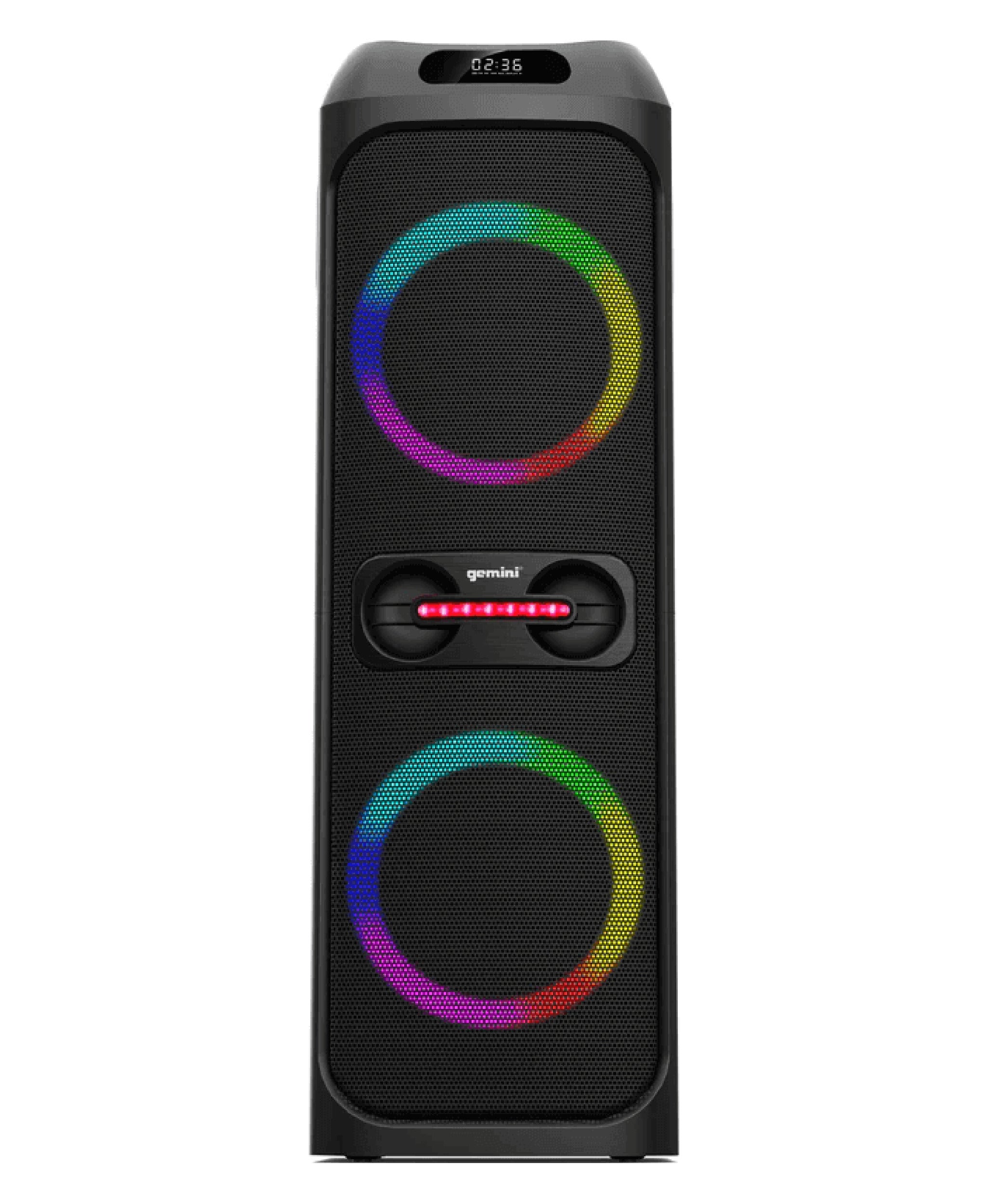Gemini Sound GHK-2800 Bluetooth Speaker System with Led Party Lighting - Hollywood DJ