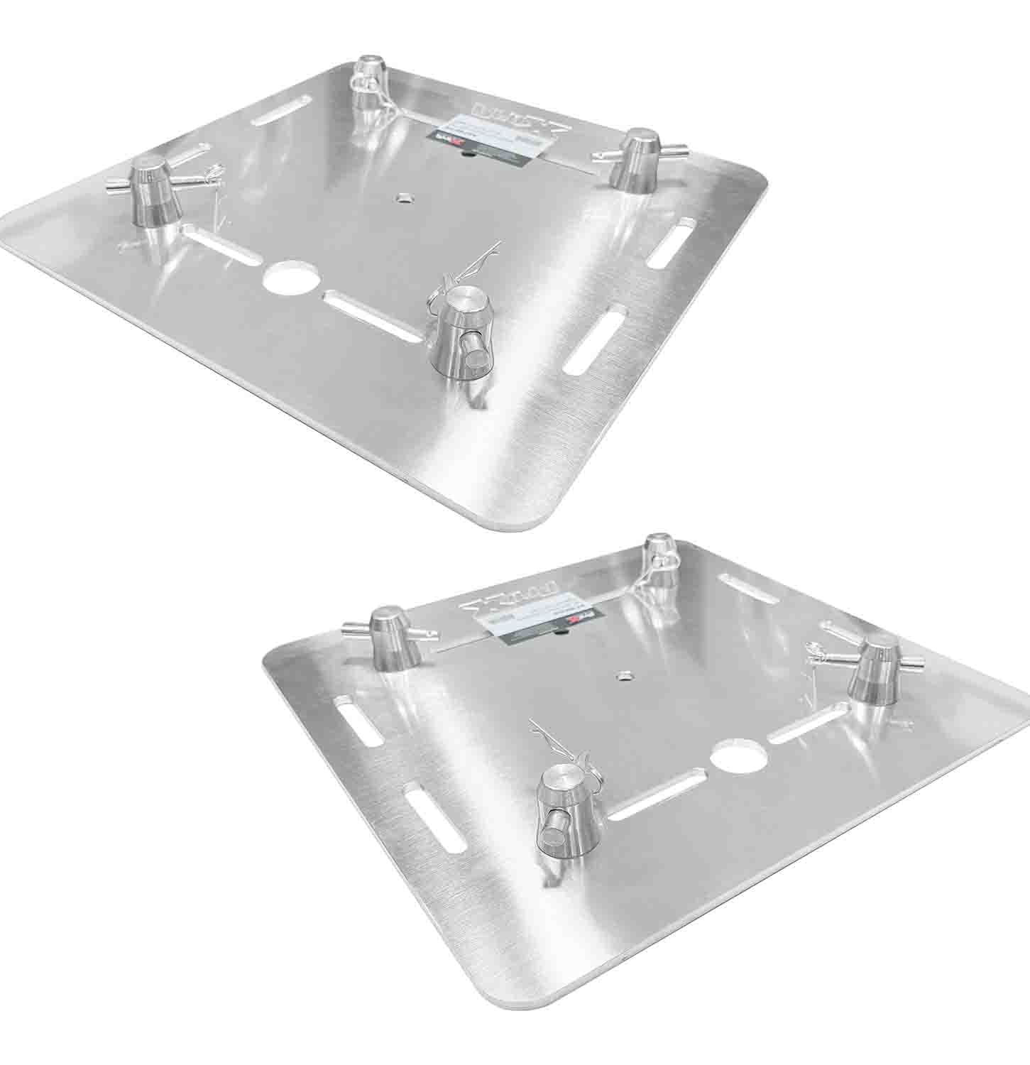 ProX XT-BP16A X2 Pack of Two 16-Inch Aluminum 6mm Truss Base Plates for F34 F32 F31 Conical Square Truss with Connectors - Hollywood DJ