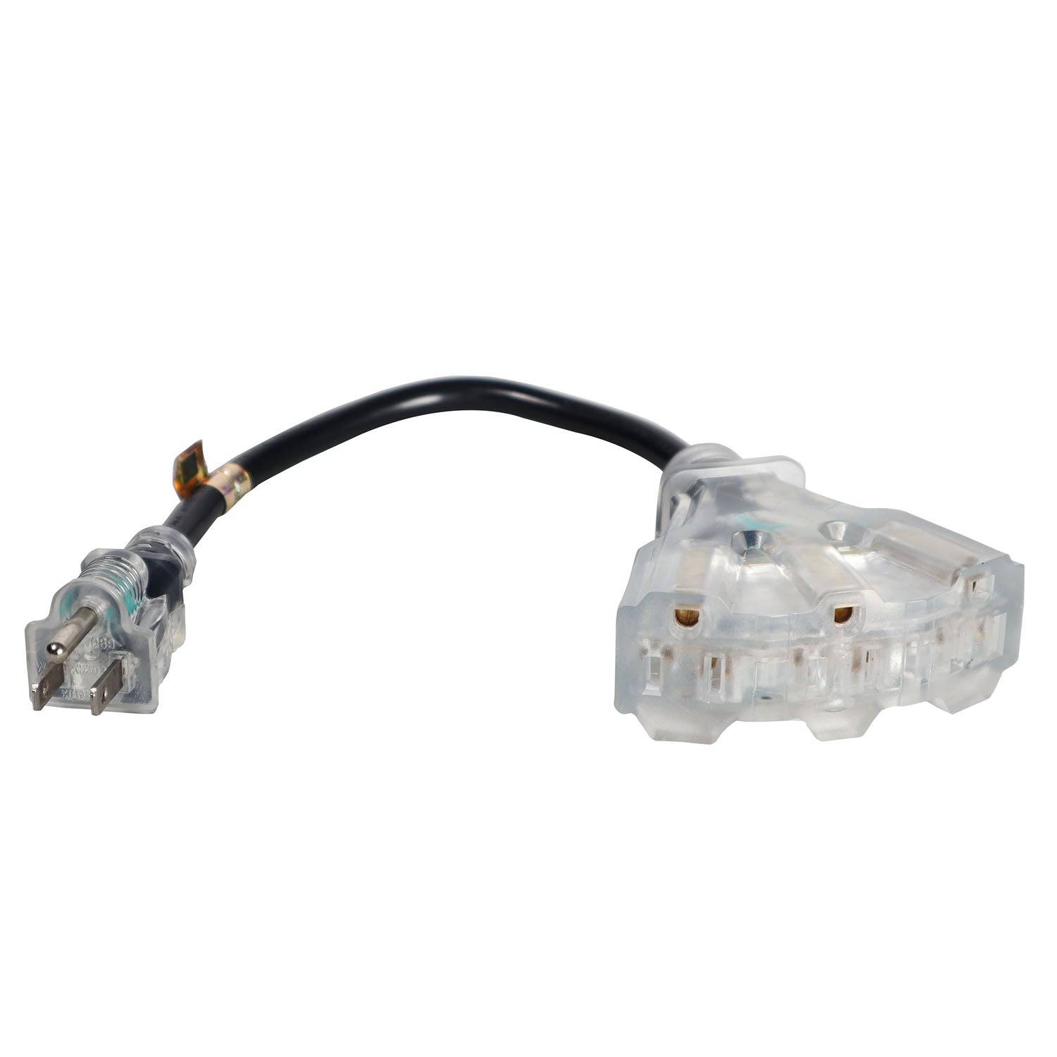 ProX XC-P143-1 Power Cord NEMA 5-15P to NEMA 5-15R 14AWG 3-Prong Black - 1 Feet - Hollywood DJ