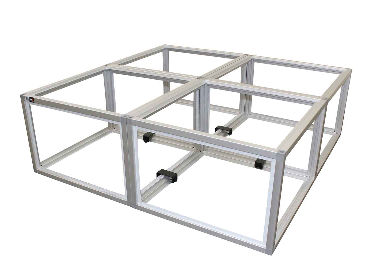 ProX XSA-2X2-24 LUMOStage High Acrylic Platform Riser Section with Clamps and 4 Side Acrylic Covers - 2 Foot X 2 Foot X 24 Inch - Hollywood DJ