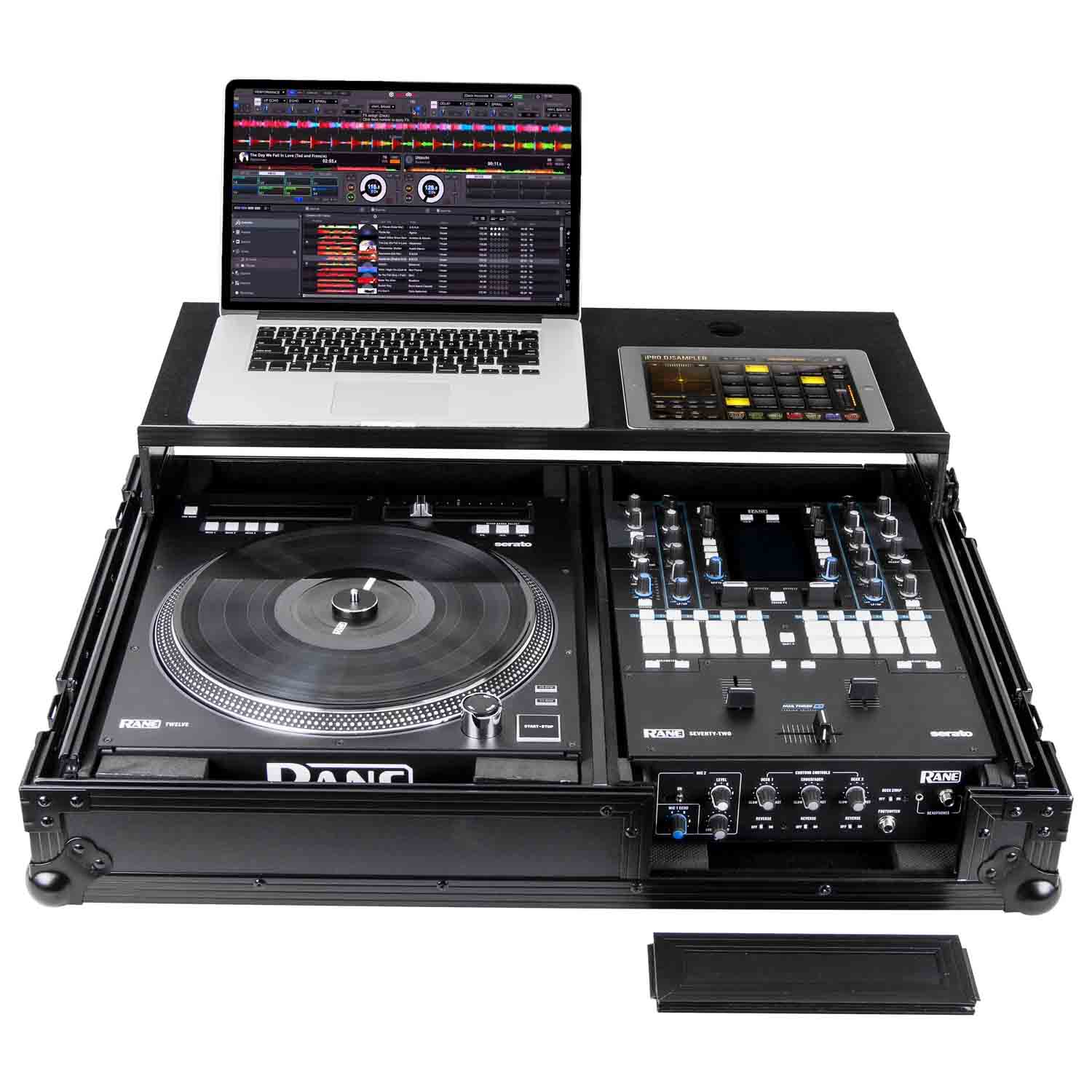 Odyssey FZGS1RA1272WBL Battle DJ Coffin Flight Case with Glide Platform for Rane Twelve and Rane Seventy-Two Mixer Odyssey