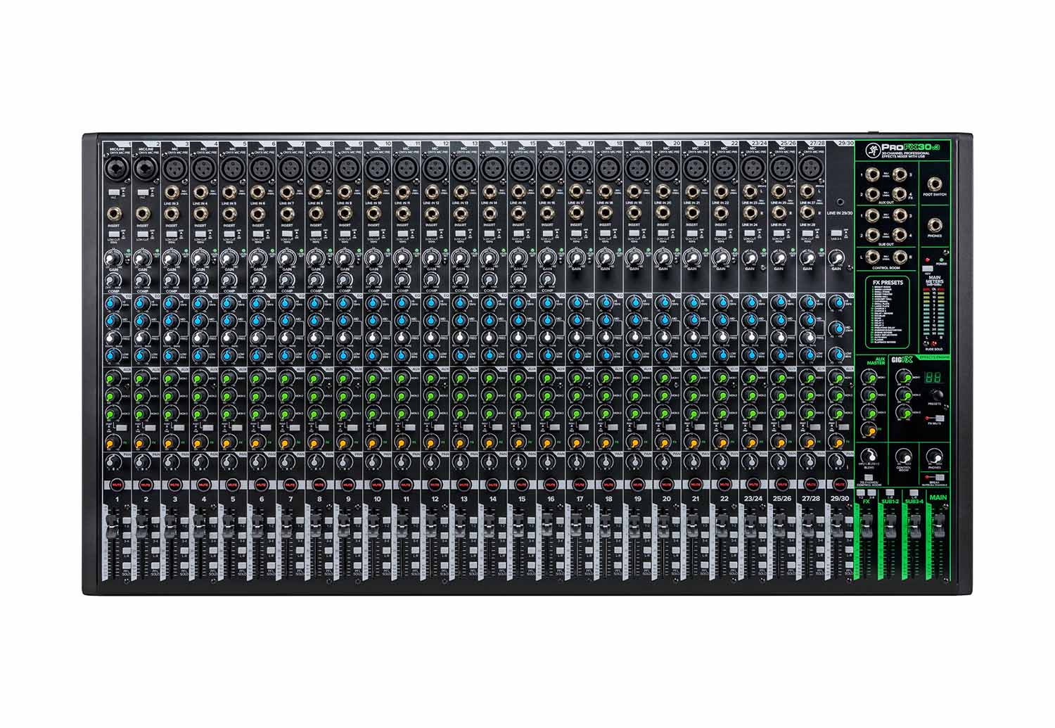 Mackie PROFX30V3 30 Channel 4-bus Professional Effects Mixer with USB - Hollywood DJ
