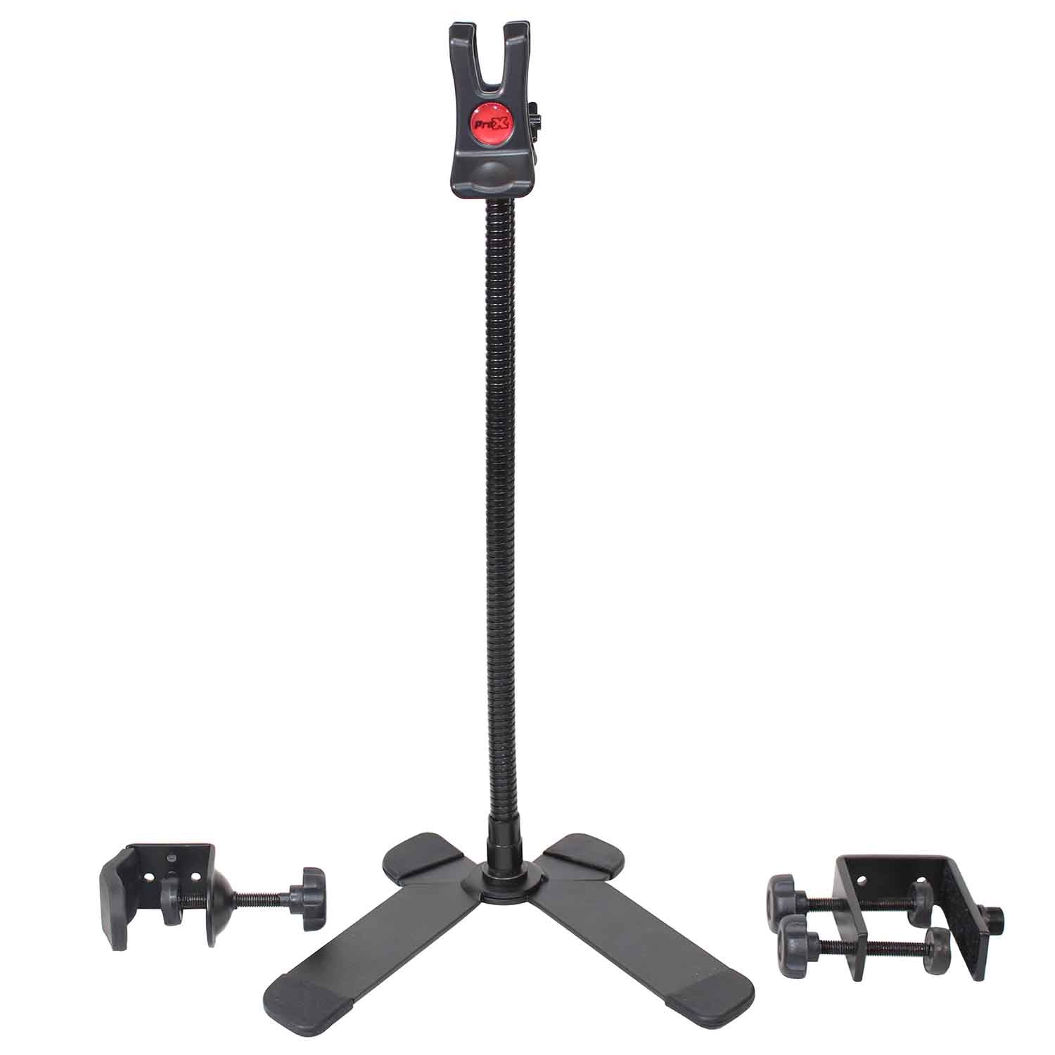 ProX X-MOBICP18 Cellphone Holder Selfie Stick with Table Stand Tripod Clamp and Case - Hollywood DJ
