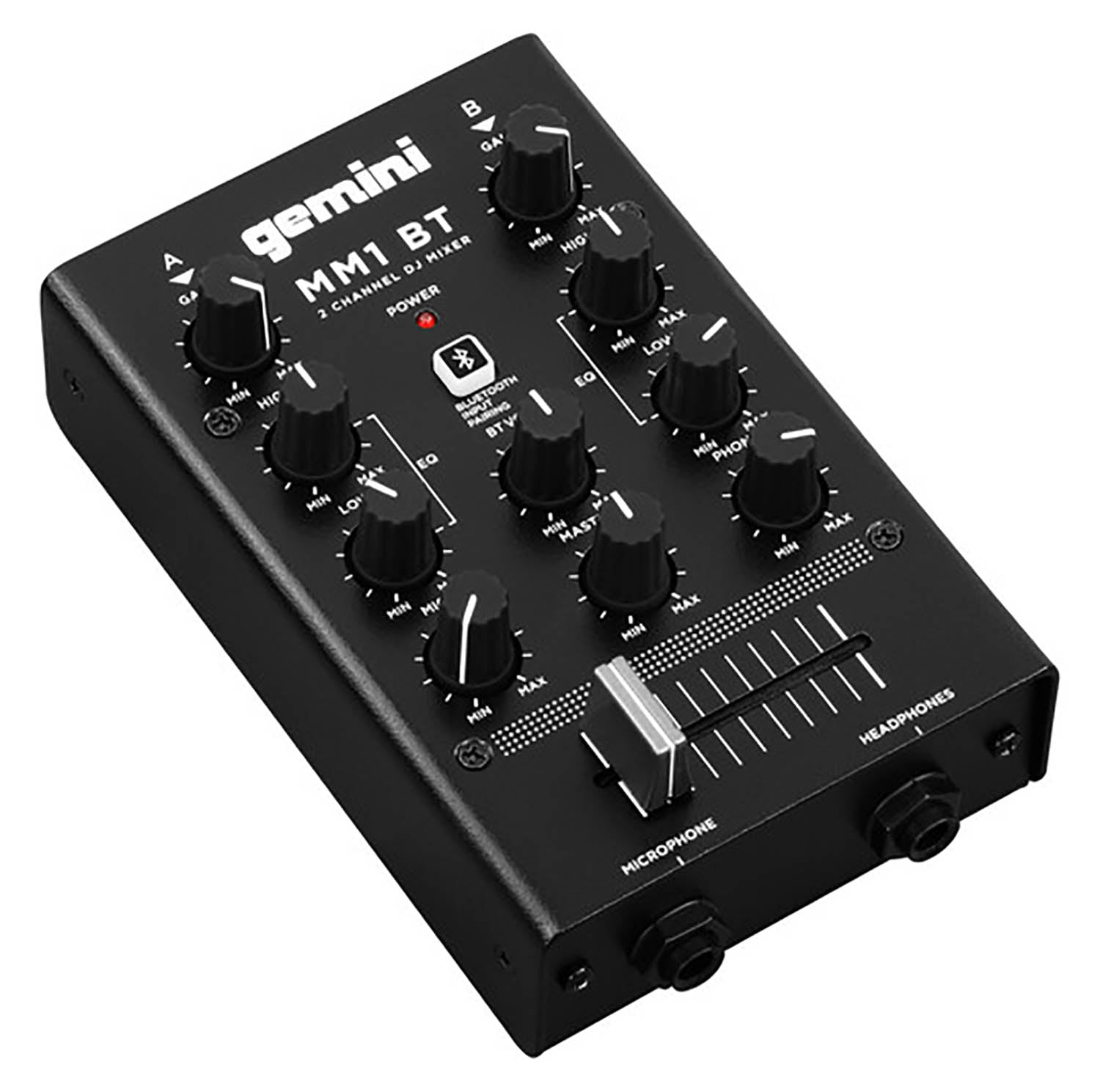 Gemini Sound MM1BT, 2-Channel Compact Mixer with Bluetooth - Hollywood DJ