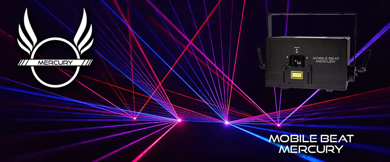 X-Laser Mobile Beat Mercury Aerial Effect Laser Projector with Mercury DMX - Hollywood DJ