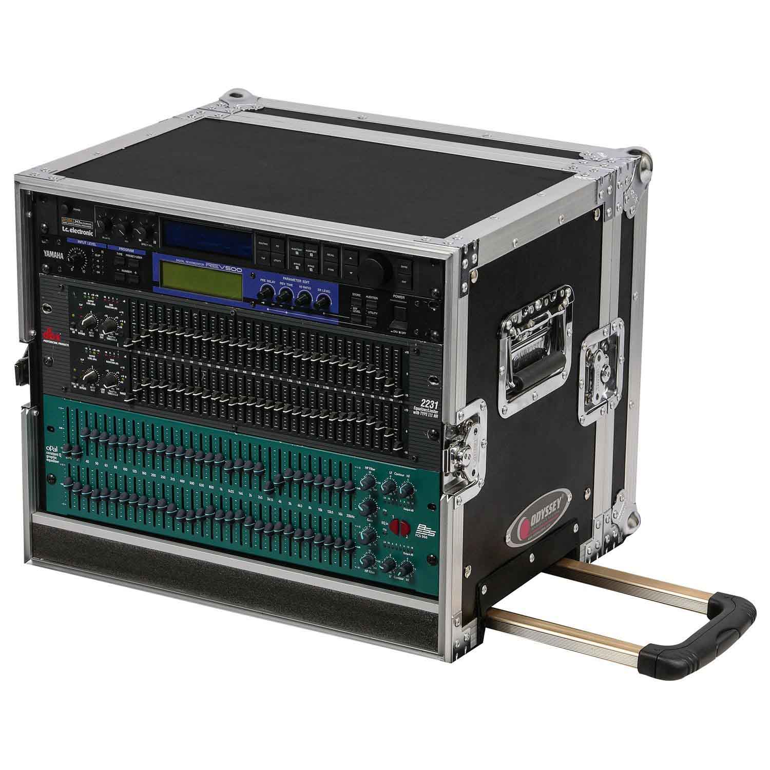 B-Stock: Odyssey FZER8HW, 8U Pro Trolley Effects Rack with Wheels - Hollywood DJ