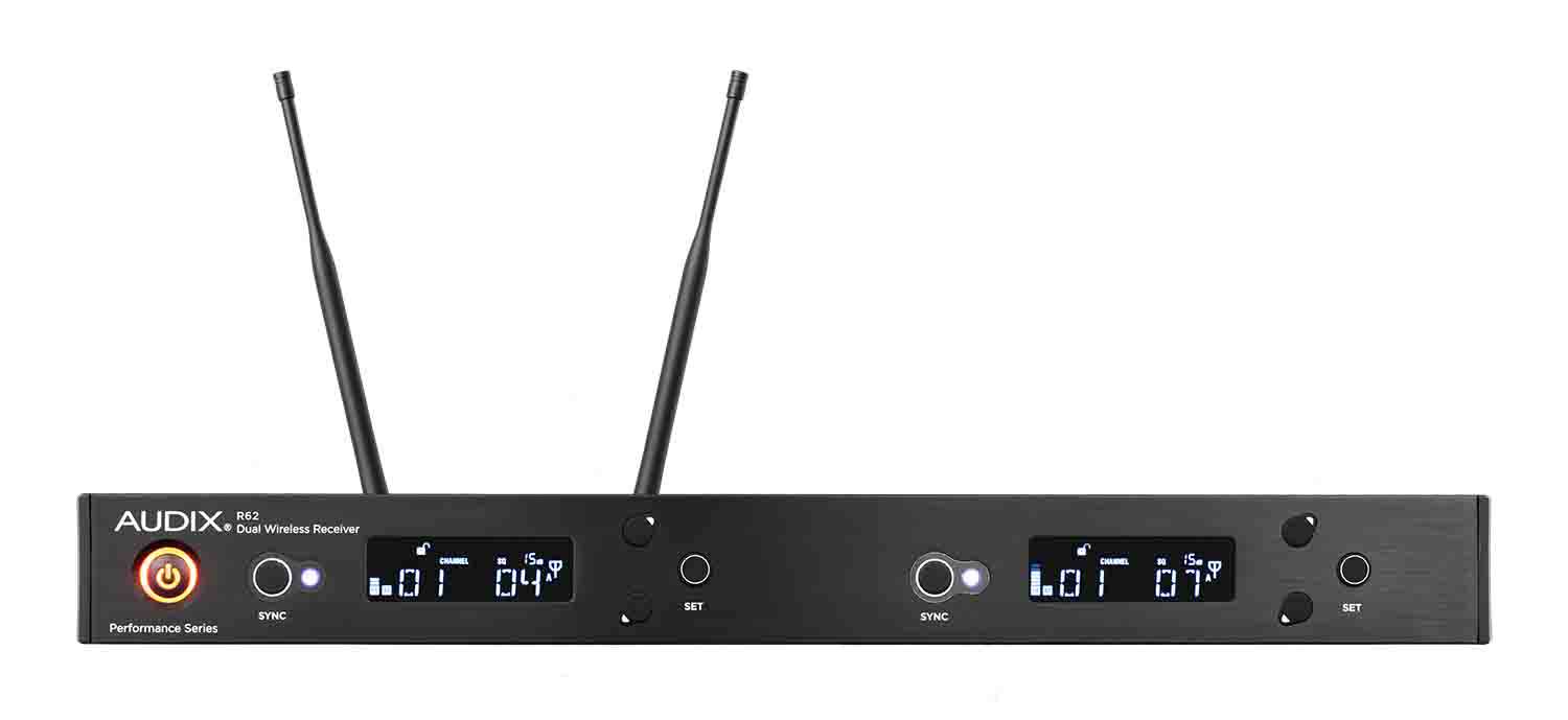 Audix AP62 C210 Wireless System R62 Two Channel Receiver, H60/Om2 Handheld Transmitter and B60 with ADX10 Microphone - Hollywood DJ