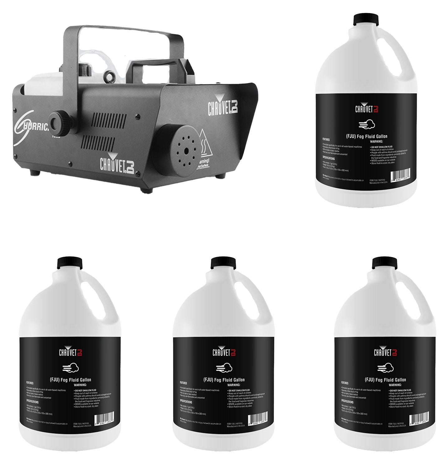 Chauvet DJ Fog Machine Package with Fog Fluid - Hollywood DJ