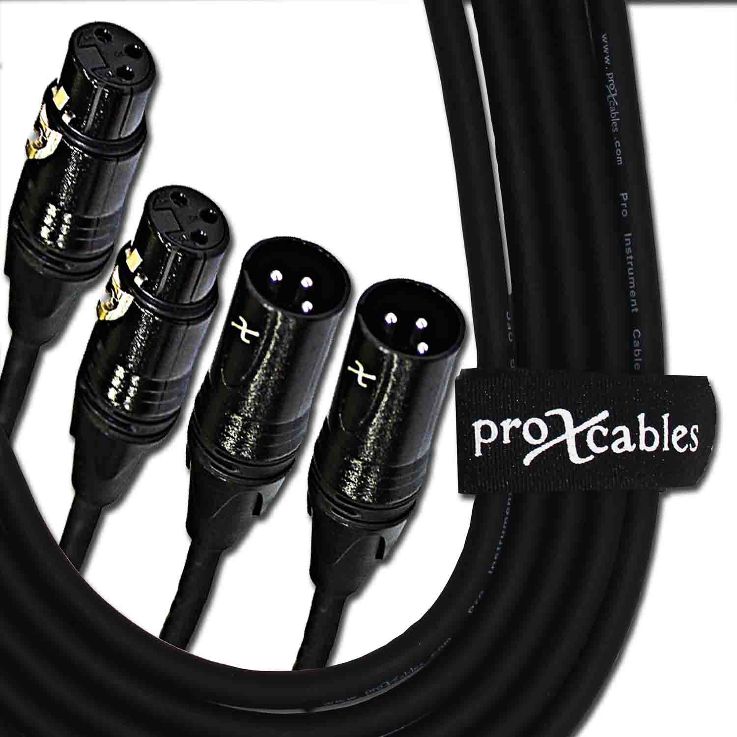 Prox XC-DXLR05 Balanced Dual XLR-M to Dual XLR-F High Performance Audio Cable - 5 Feet - Hollywood DJ