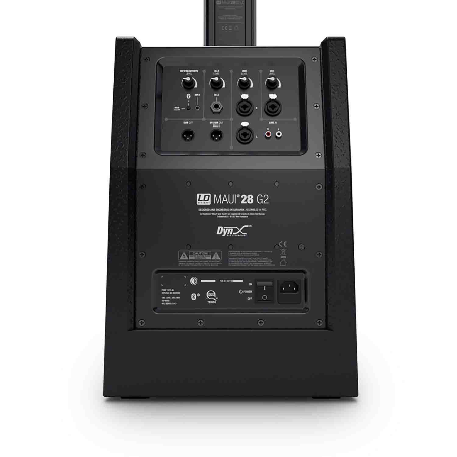 LD Systems MAUI 28 G2 Compact Column PA System Active with Built-In Mixer and Bluetooth - Black - Hollywood DJ