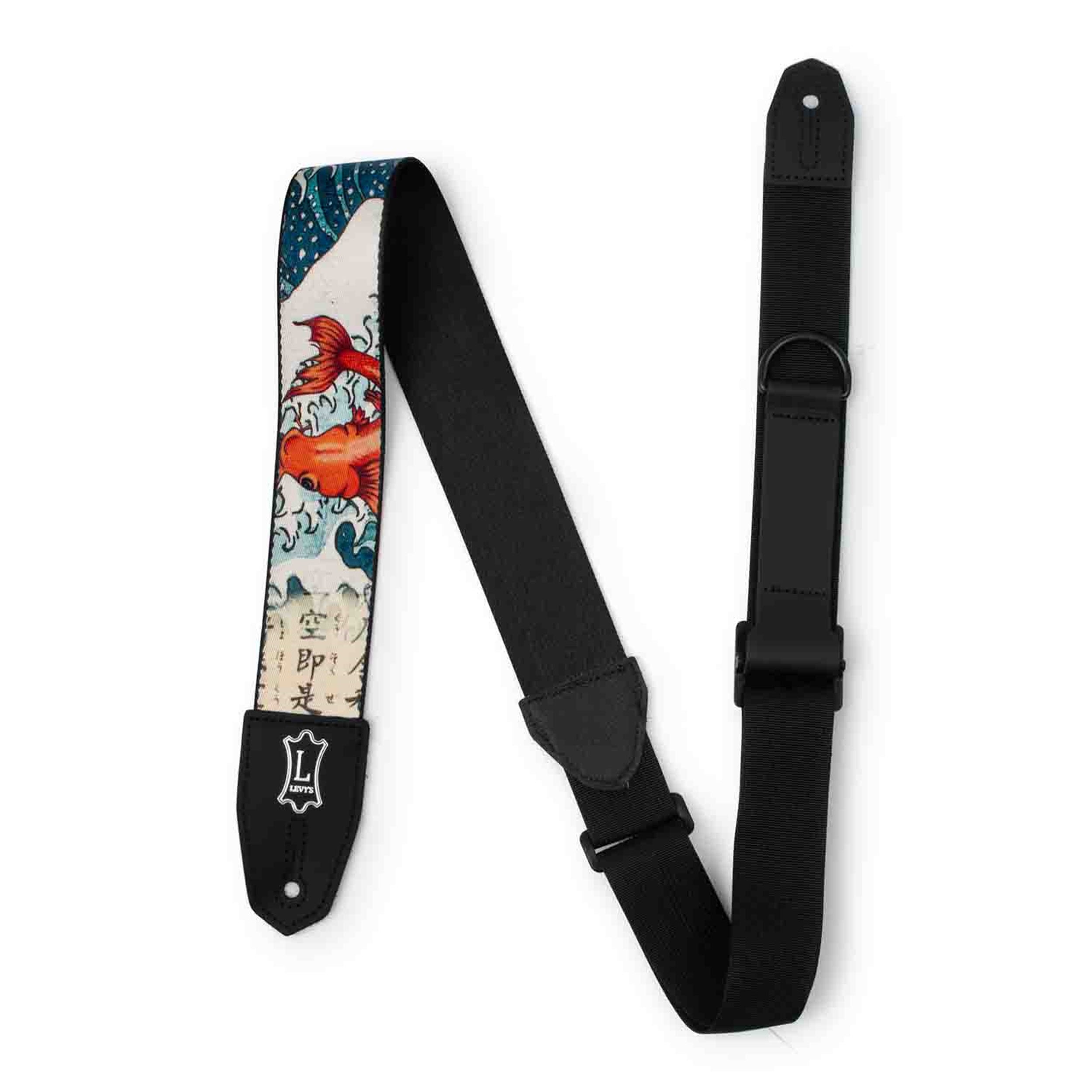 Levy's Leathers MPRH-16 Right Height 2” Wide Polyester Guitar Strap with Koi Fish and Wave Motif - Hollywood DJ