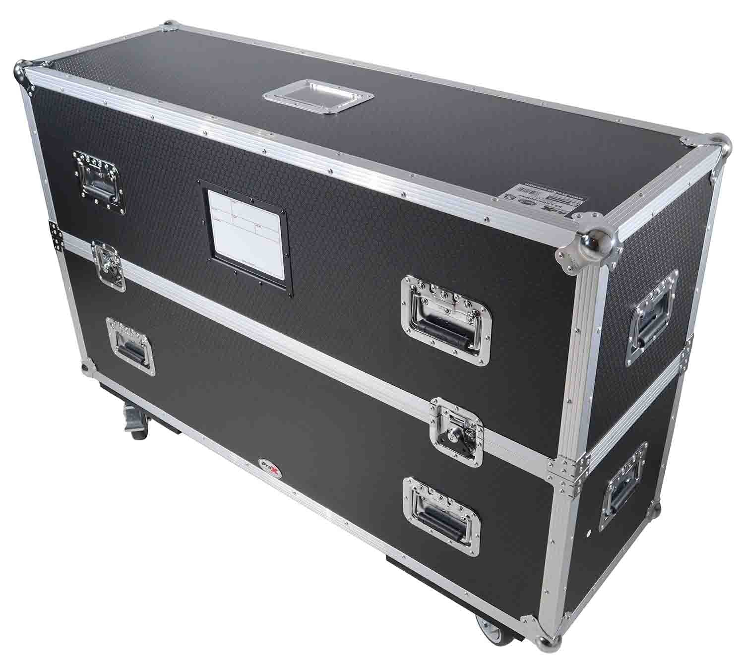ProX XS-LCD4350WX2 Road Case for Flat Panel LCD-LED-Plasma Monitor Holds up to Two 43"-50" TVs Adjustable Case W-4 Inch Casters - Hollywood DJ