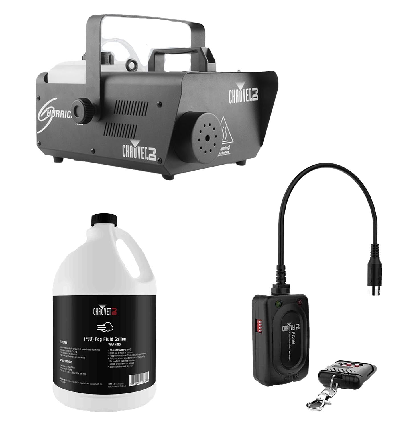 Chauvet DJ Fog Machine Package with Remote and Fog Fluid - Hollywood DJ