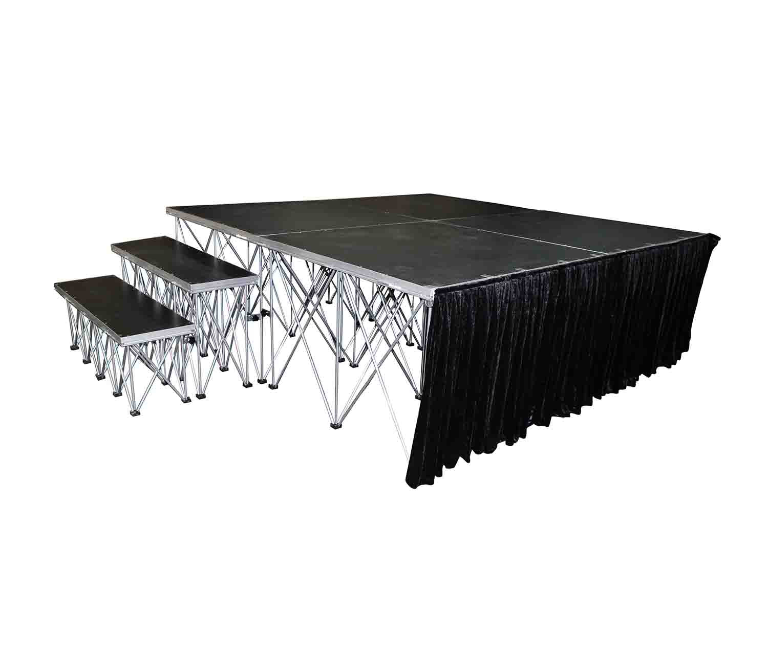 ProX XSF-Skirt8, StageX Black Portable Stage Skirt - 8 Inch - Hollywood DJ
