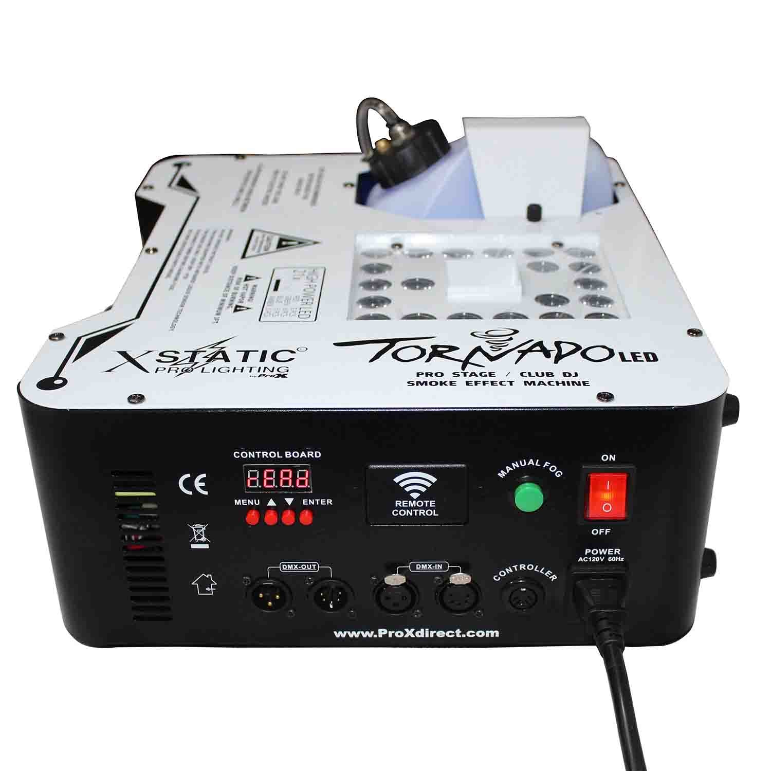 ProX X-TORNADO LED, TORNADO RGBA LED Professional Stage Fog Effect Machine - Hollywood DJ