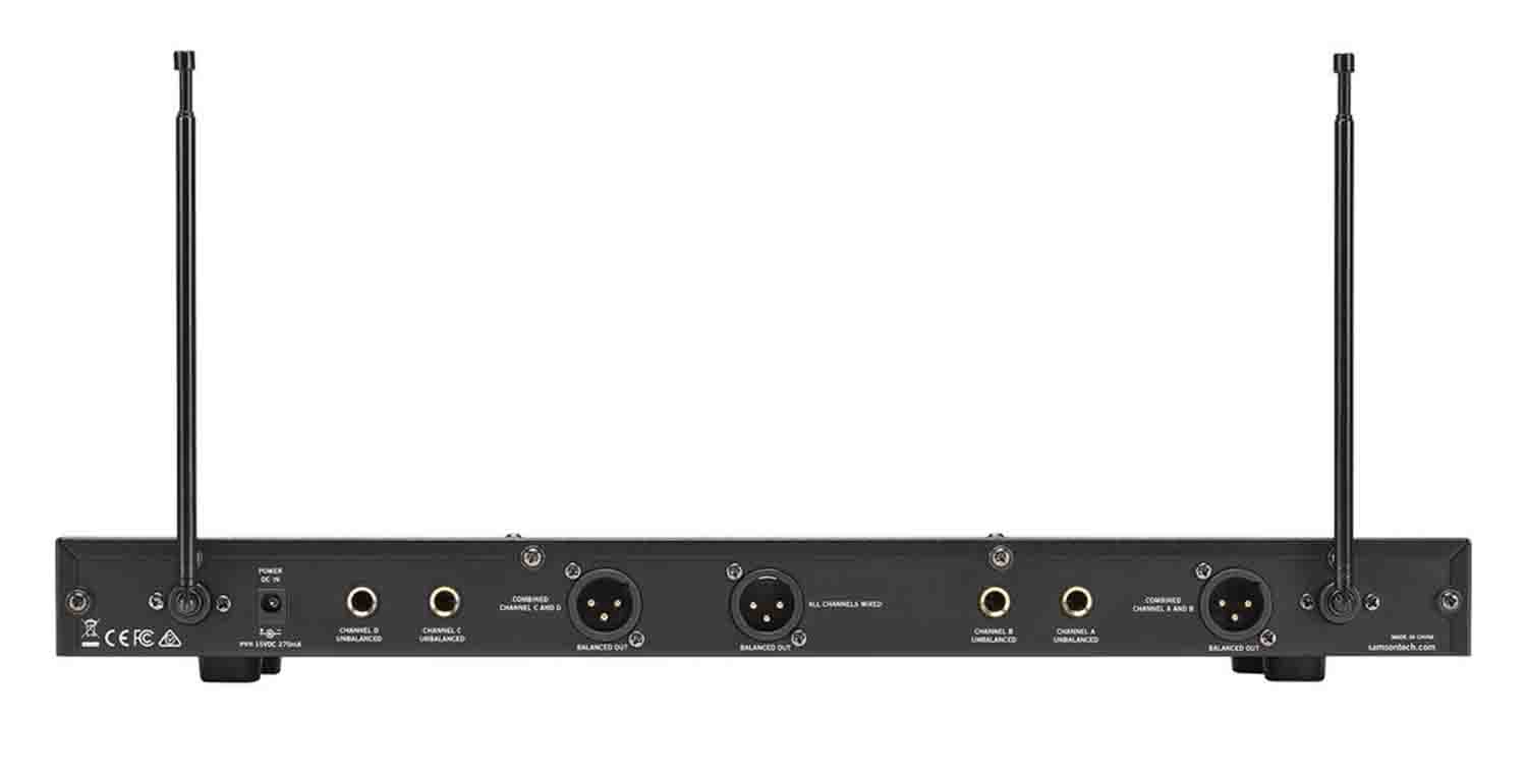 Samson SWS412HH-E, Stage 412 Frequency Agile Quad-Channel Handheld VHF Wireless System - 173 to 198 MHz - Hollywood DJ