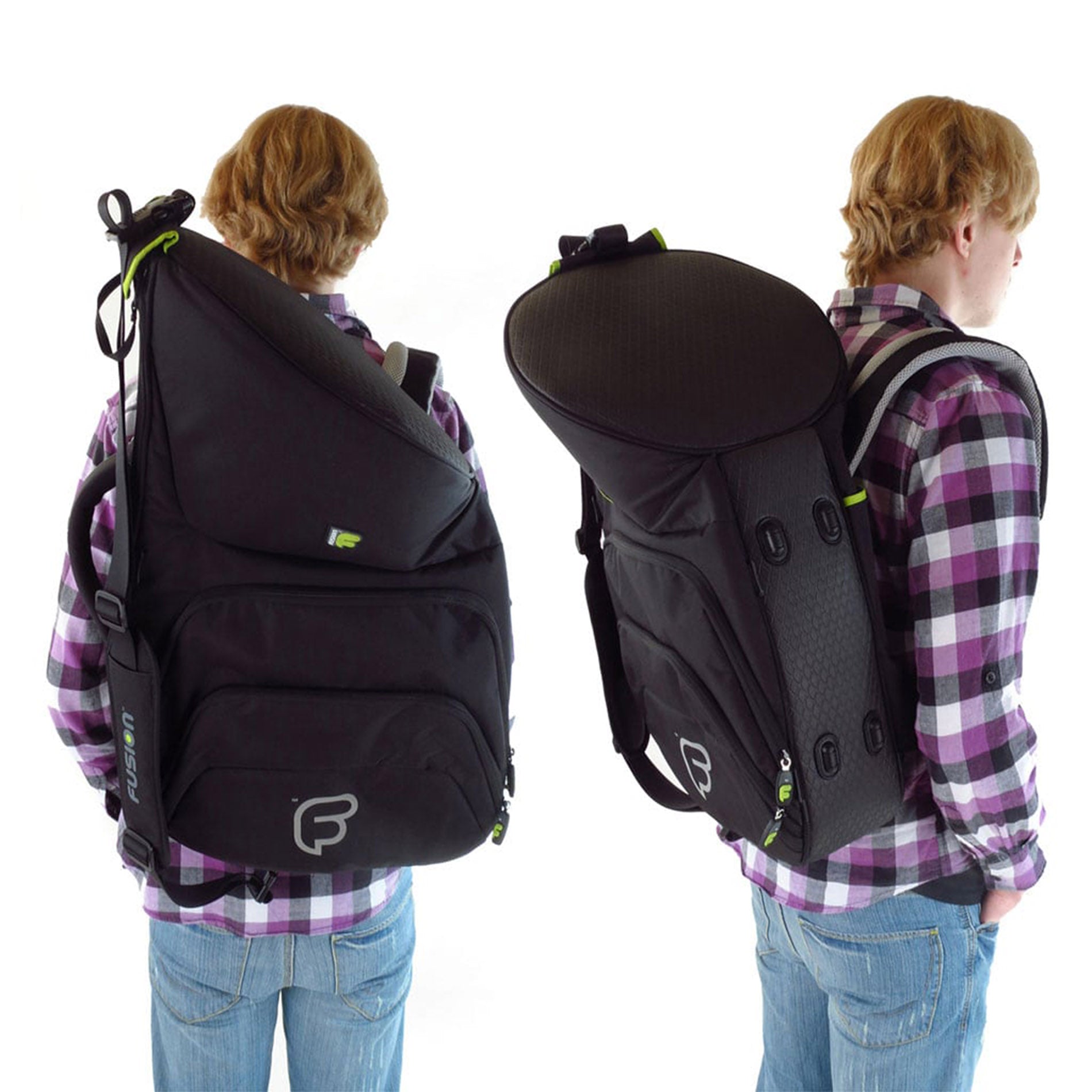 Fusion FB-UB-08-BK, Urban French Horn Fixed Bell Gig Bag (Black) - Hollywood DJ