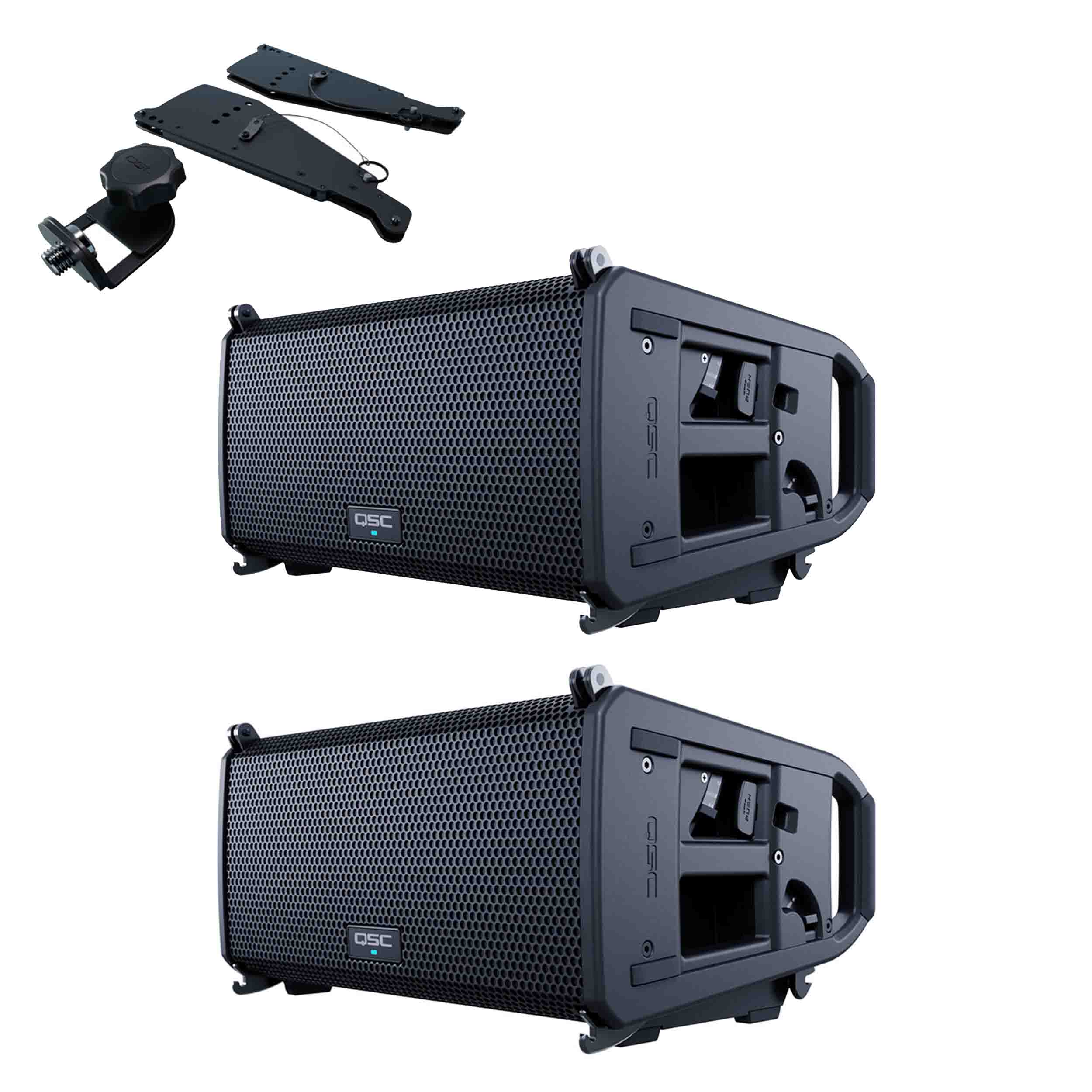 QSC LA108, 8" Powered Line Array Loudspeaker Package with Stack Adapter Kit QSC