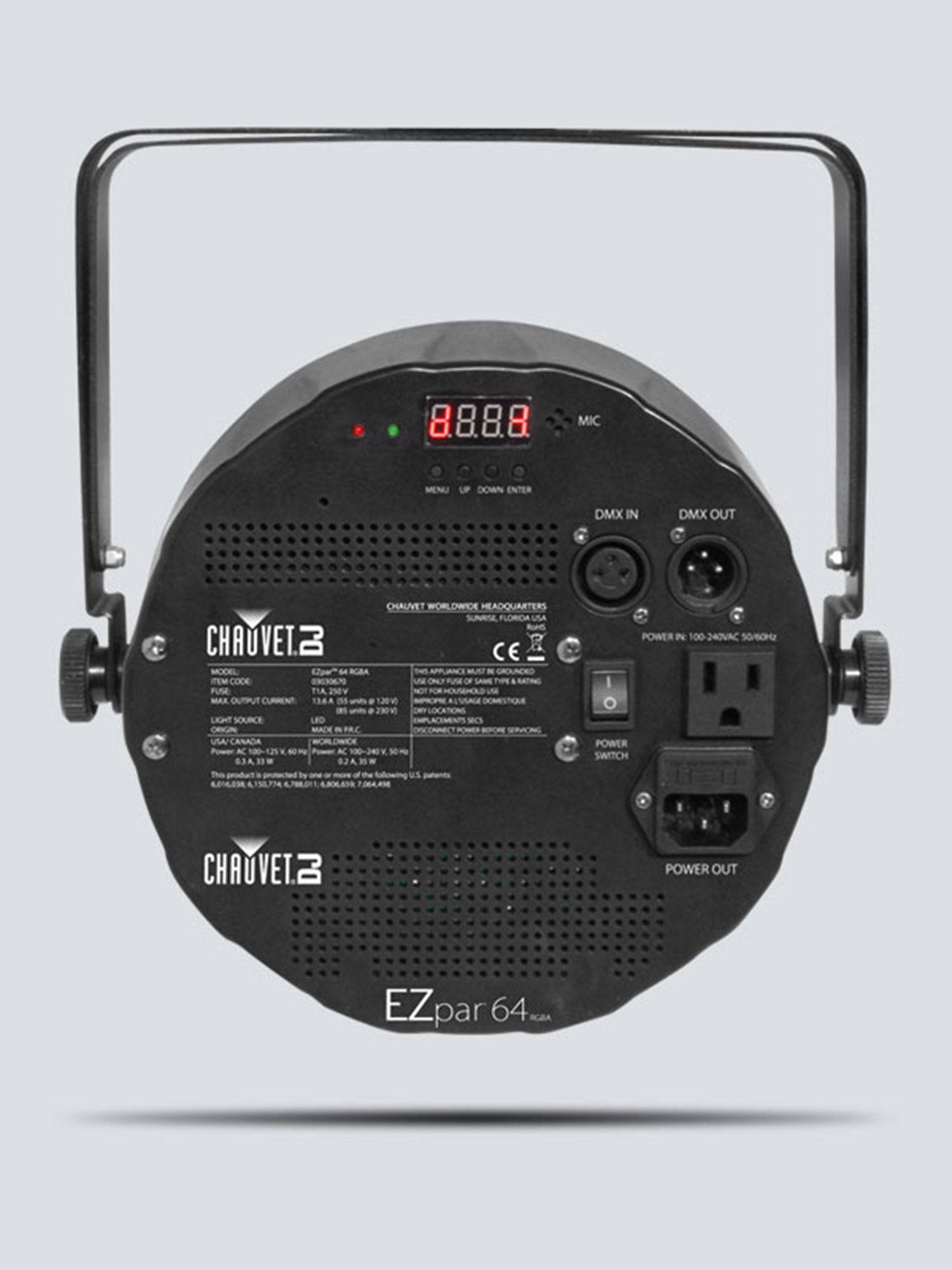 Chauvet DJ EZPAR64RGBABLK EZpar 64 Battery-Operated RGBA LED Par-Style Wash Light - Hollywood DJ