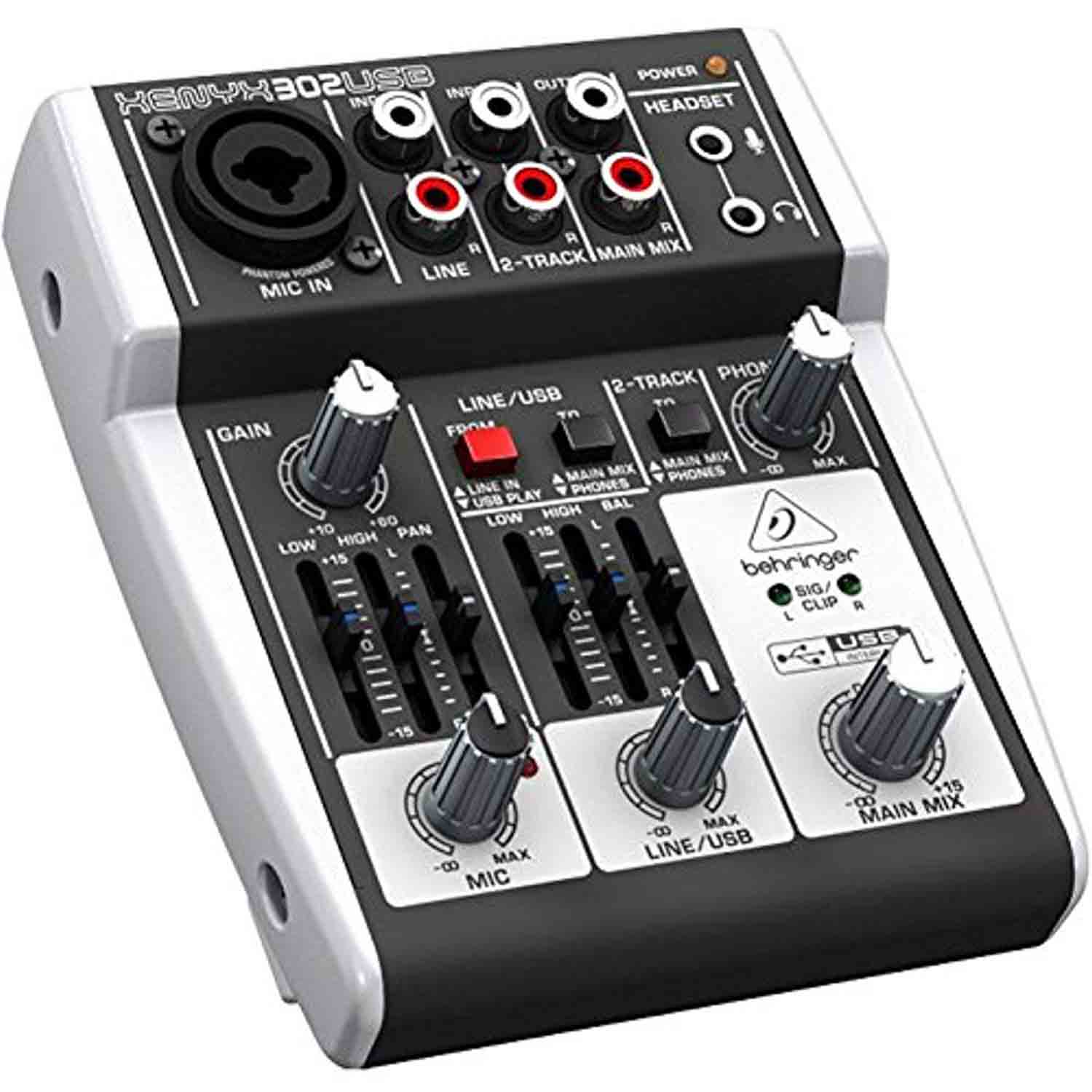 Behringer 302USB Premium 5-Input DJ Mixer with XENYX Mic Preamp and USB Audio Interface - Hollywood DJ