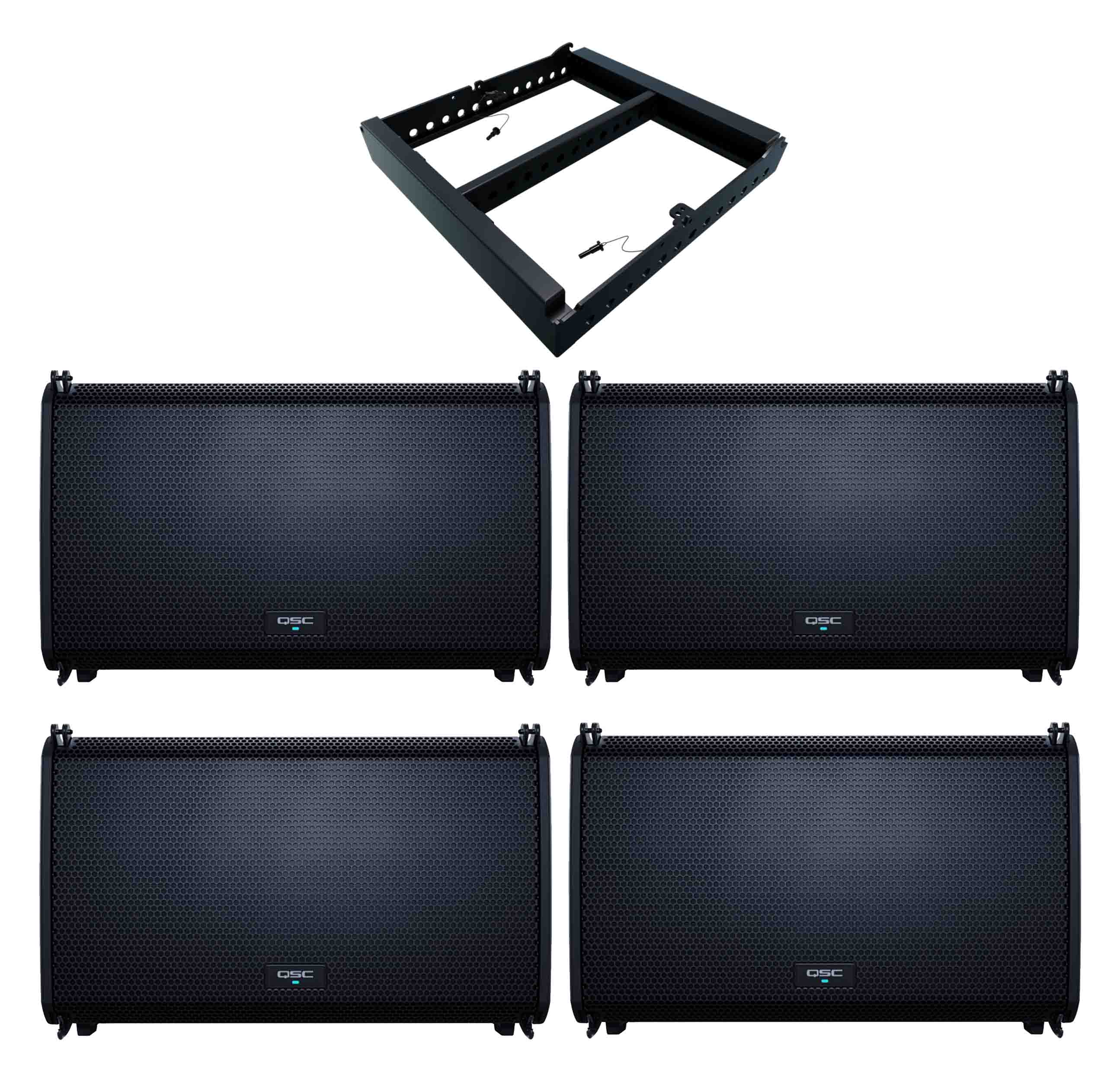 QSC LA112, 12" Powered Line Array Loudspeaker Package with Array Frame by QSC