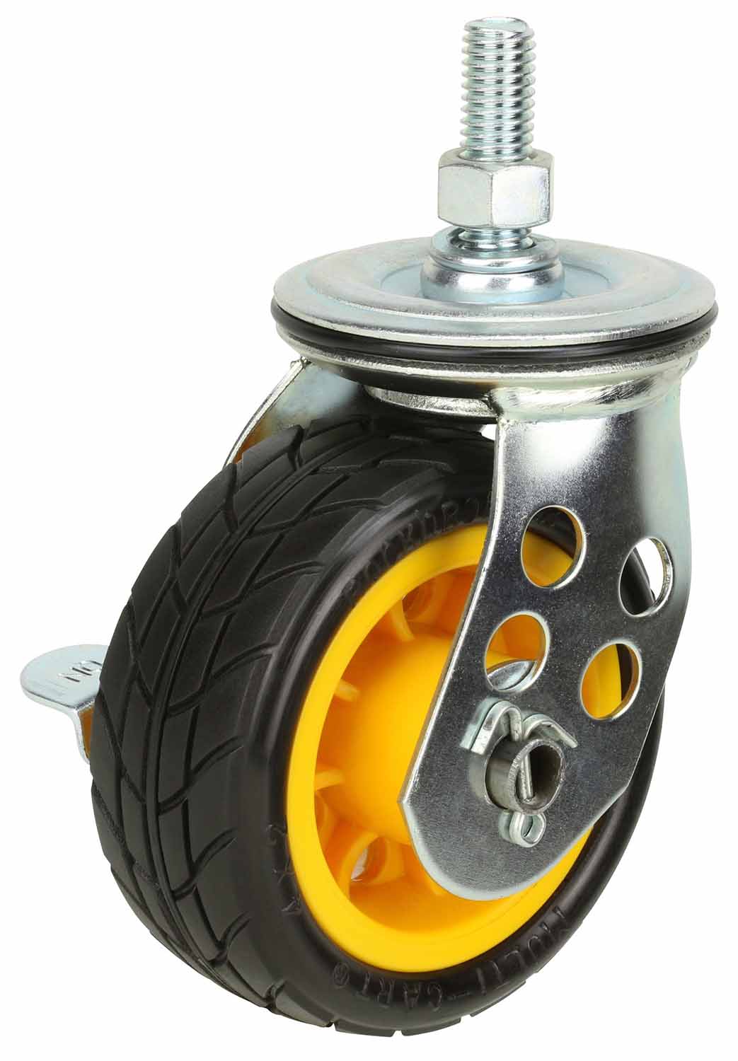 Rock N Rollerr RCSTR4X2 4" x 2" Ground Glder Wide Caster with Brake (upgrade for R2) - 2pk - Hollywood DJ