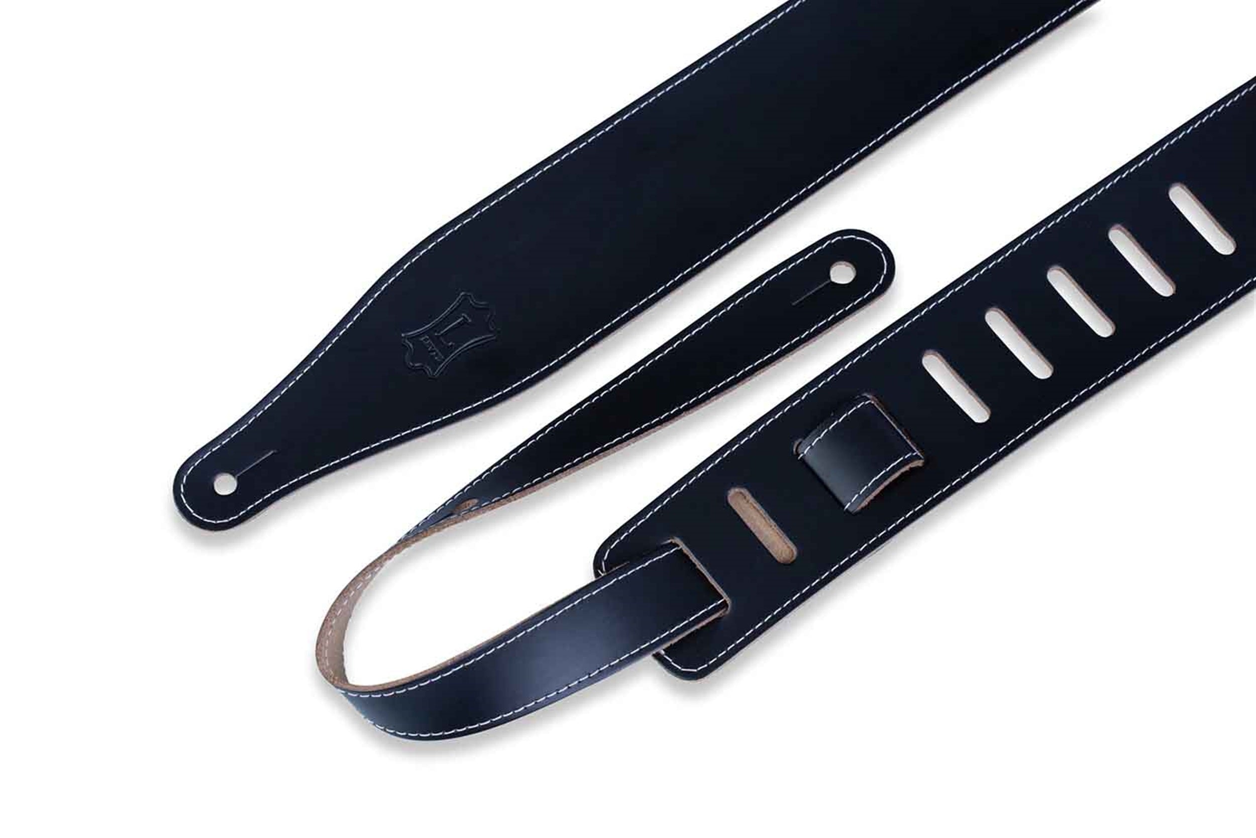 Levy's Leathers DM17-XL-BLK Leather XL Guitar Strap - Black - Hollywood DJ