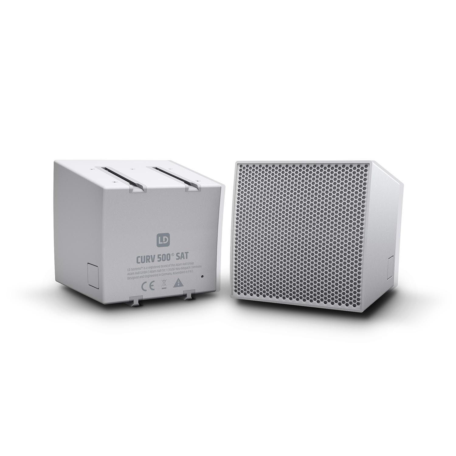 LD Systems CURV500AVSW Portable Array System AV Set Including Speaker Cables - White - Hollywood DJ