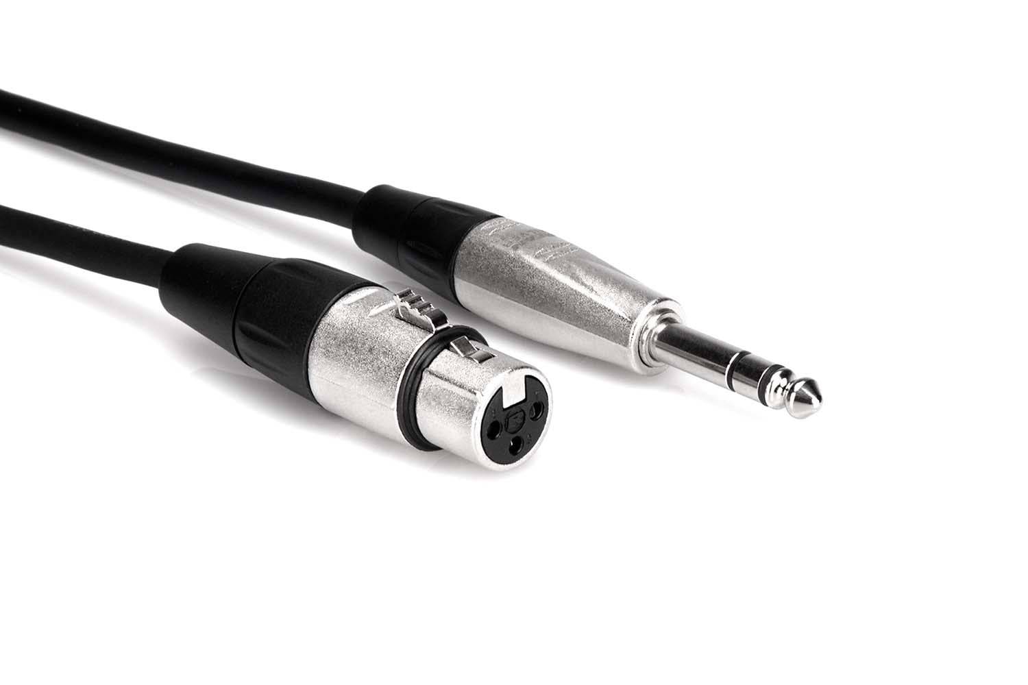 Hosa HXS-003 Pro Balanced Interconnect Cable REAN XLR3F to 1/4 in TRS - 3 Feet - Hollywood DJ
