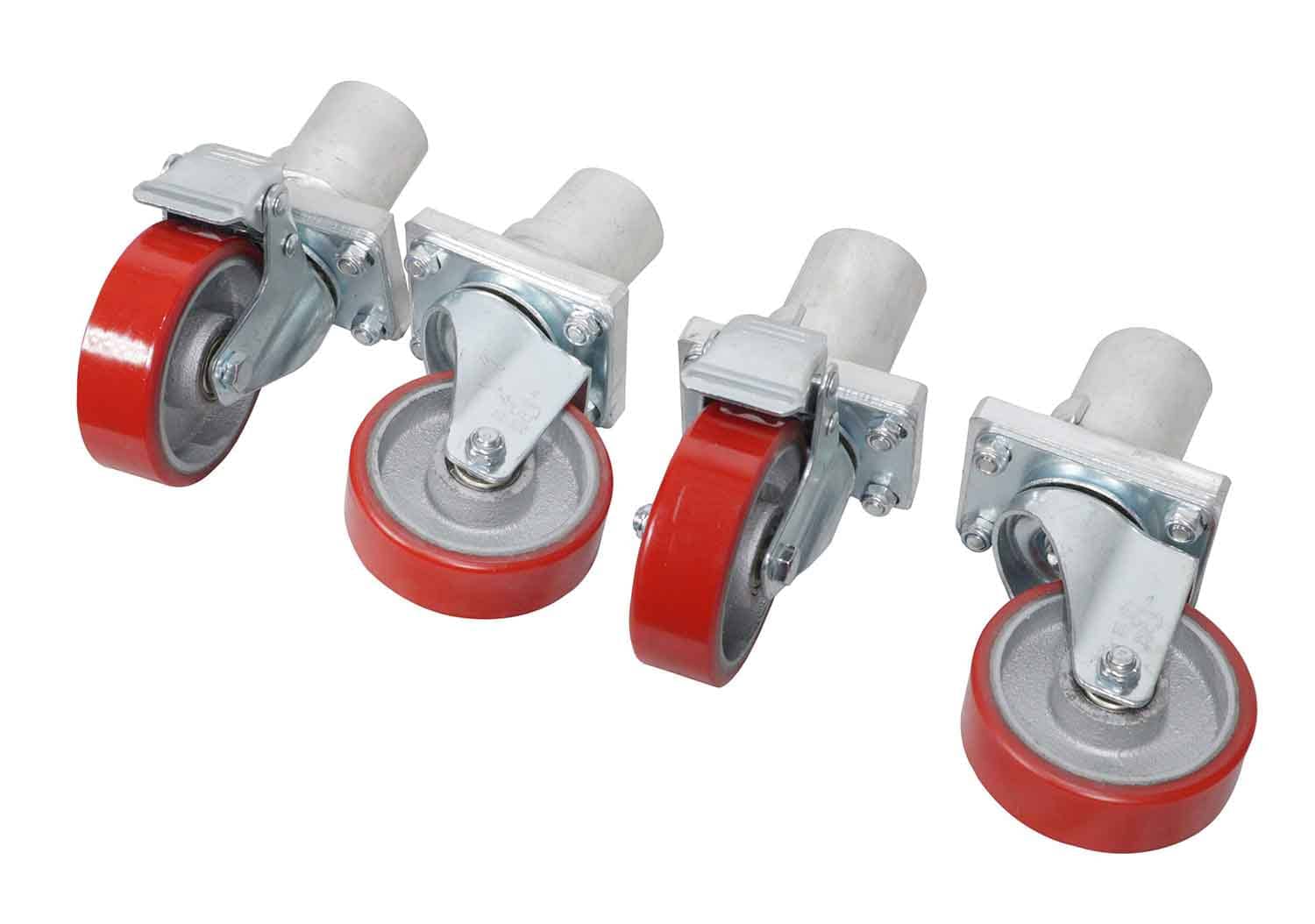 ProX XSQ-10W StageQ 10" Height Stage Legs with 5" Rubber Steel Casters - Set of 4 - Hollywood DJ