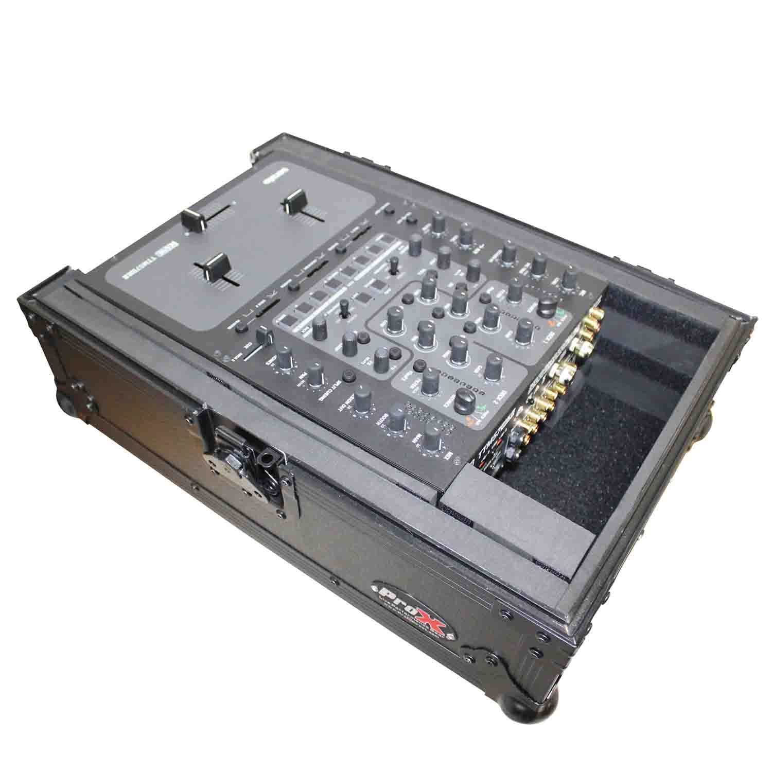 ProX XS-M10BL DJ Flight Case For Large Format 10 Inch DJ Mixers - Black on Black - Hollywood DJ