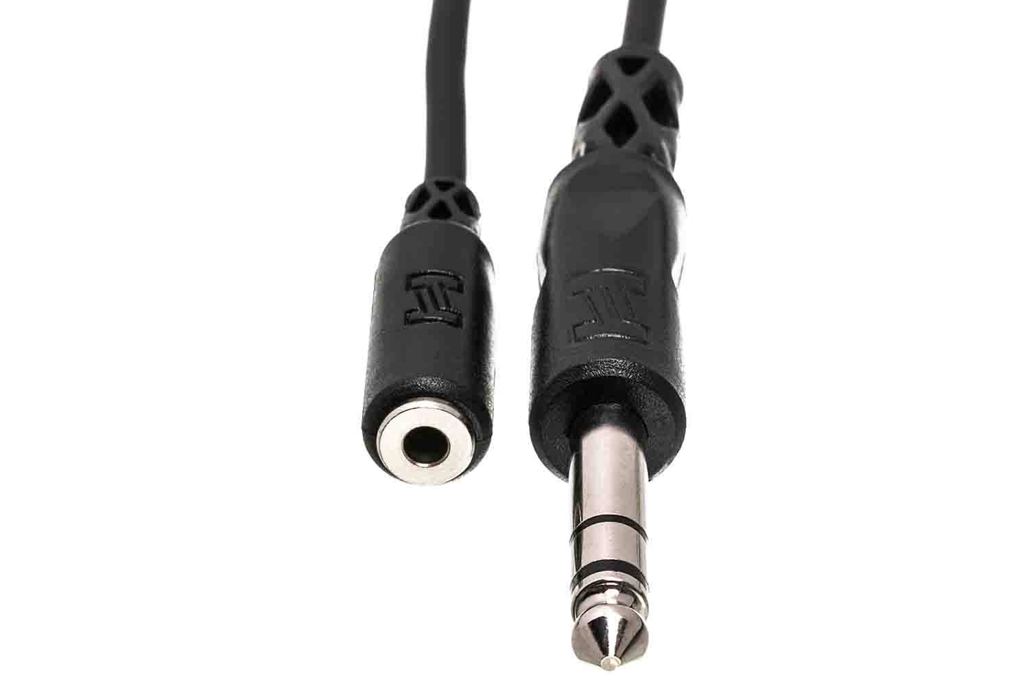 Hosa MHE-325 Headphone Adaptor Cable 3.5 mm TRS to 1/4 in TRS - 25 Feet - Hollywood DJ