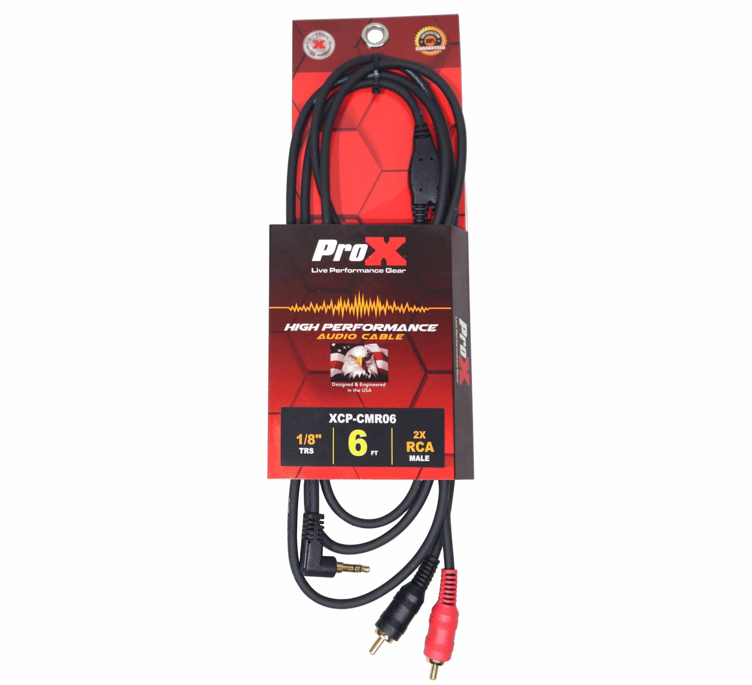 ProX XCP-CMR06 Audio Cable 1/8" Mini TRS to Dual RCA-M - 6 Feet by ProX Cases
