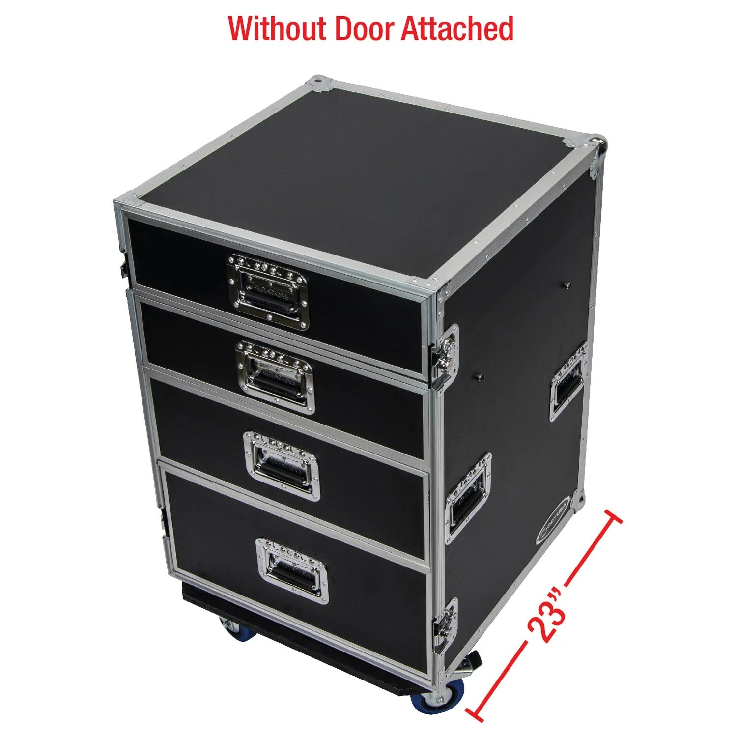 Odyssey FZWB4WDLX DJ Flight Case for Deluxe Four Drawer Workbox Tour with Casters And Side Table Odyssey